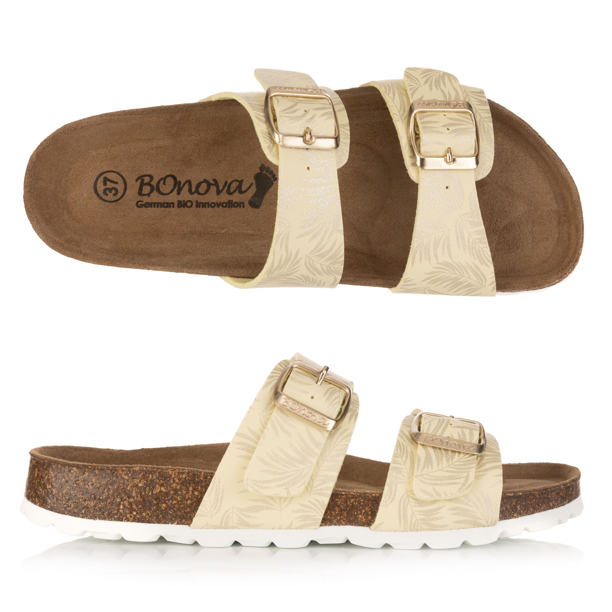 BONOVA Damen-Pantolette Bonoflor 2 verstellbare Riemen Super-Soft-Fußbett