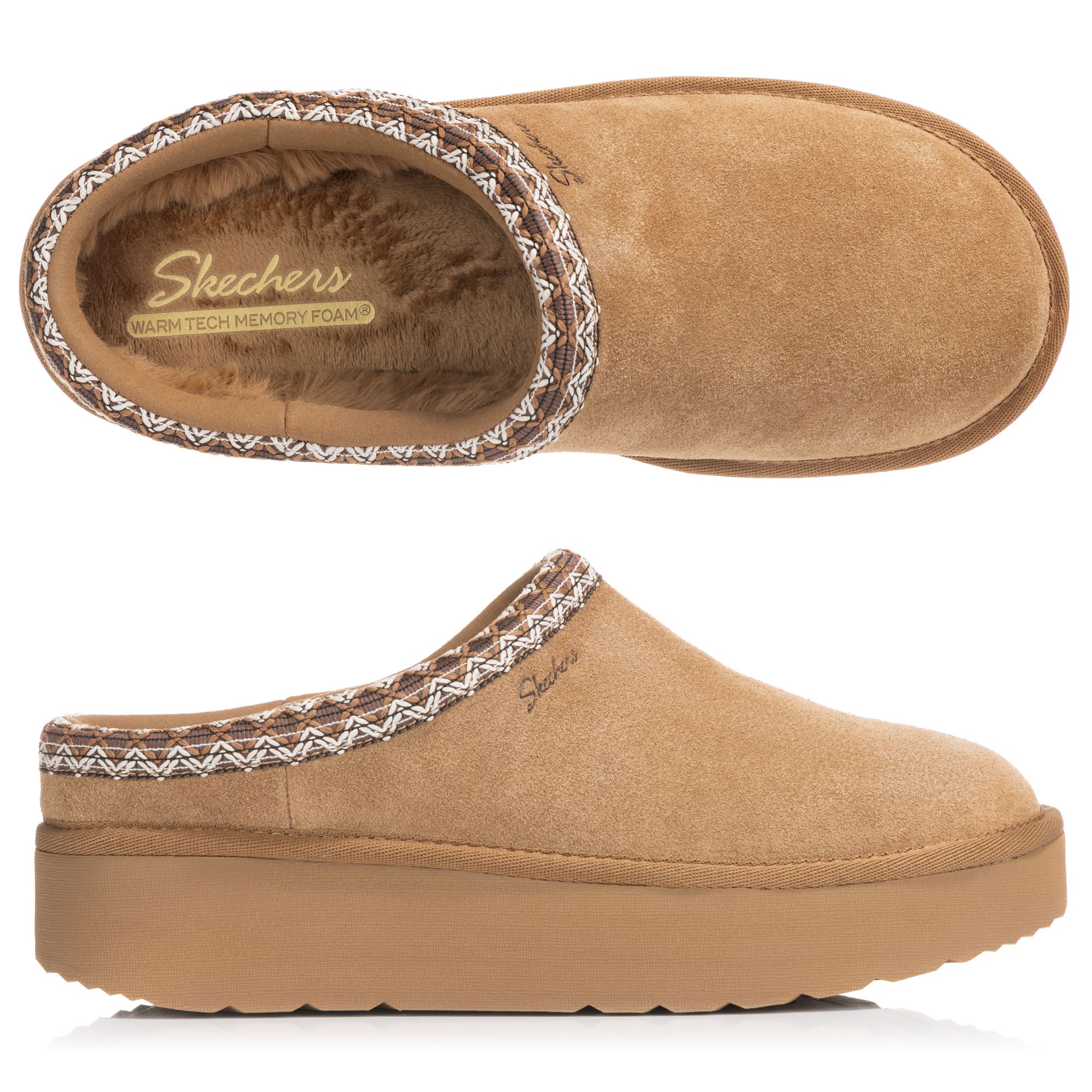 SKECHERS Damen-Clog Keep Cozy Cascade Wildleder gefüttert