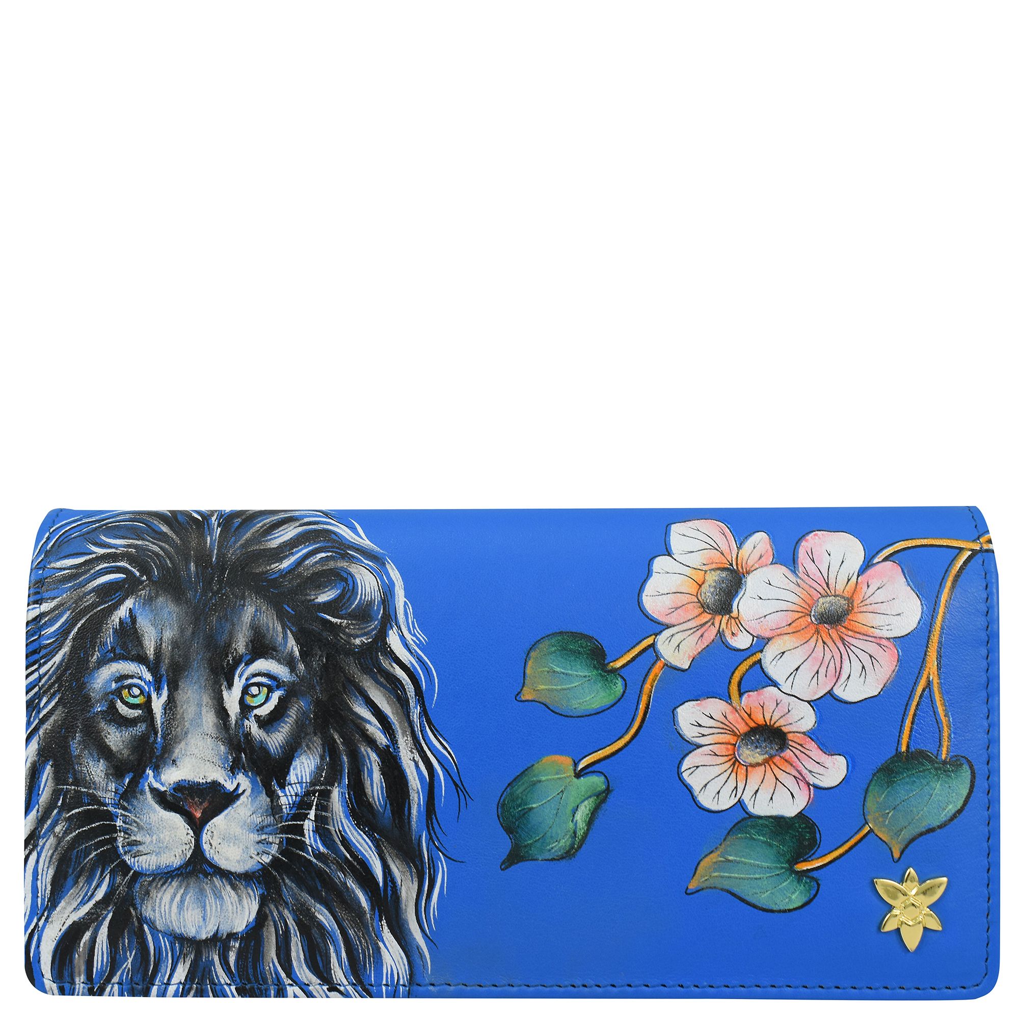 ANUSCHKA® Geldbörse echt Leder RFID- Schutz handbemalt