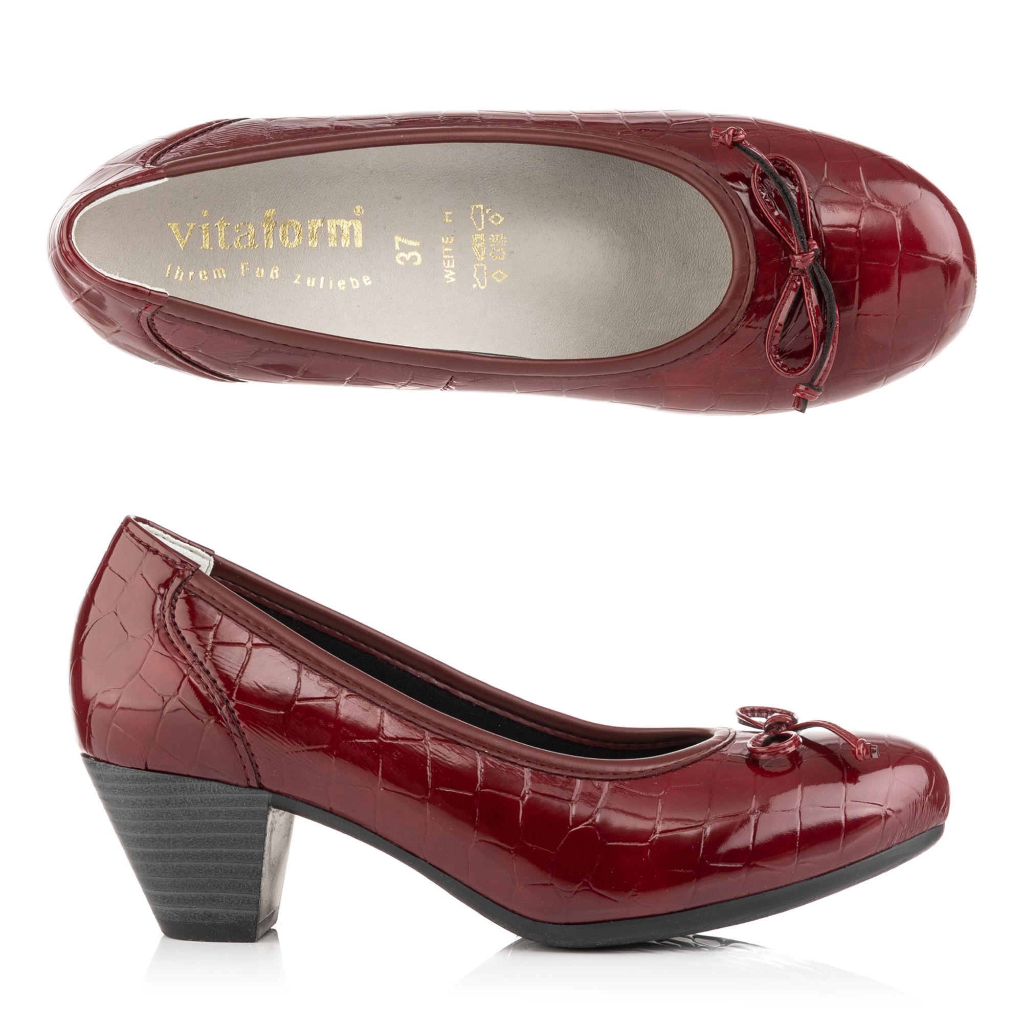 VITAFORM Pumps Kroko-Lackstretch Absatz ca. 4,5cm Sohle Lella