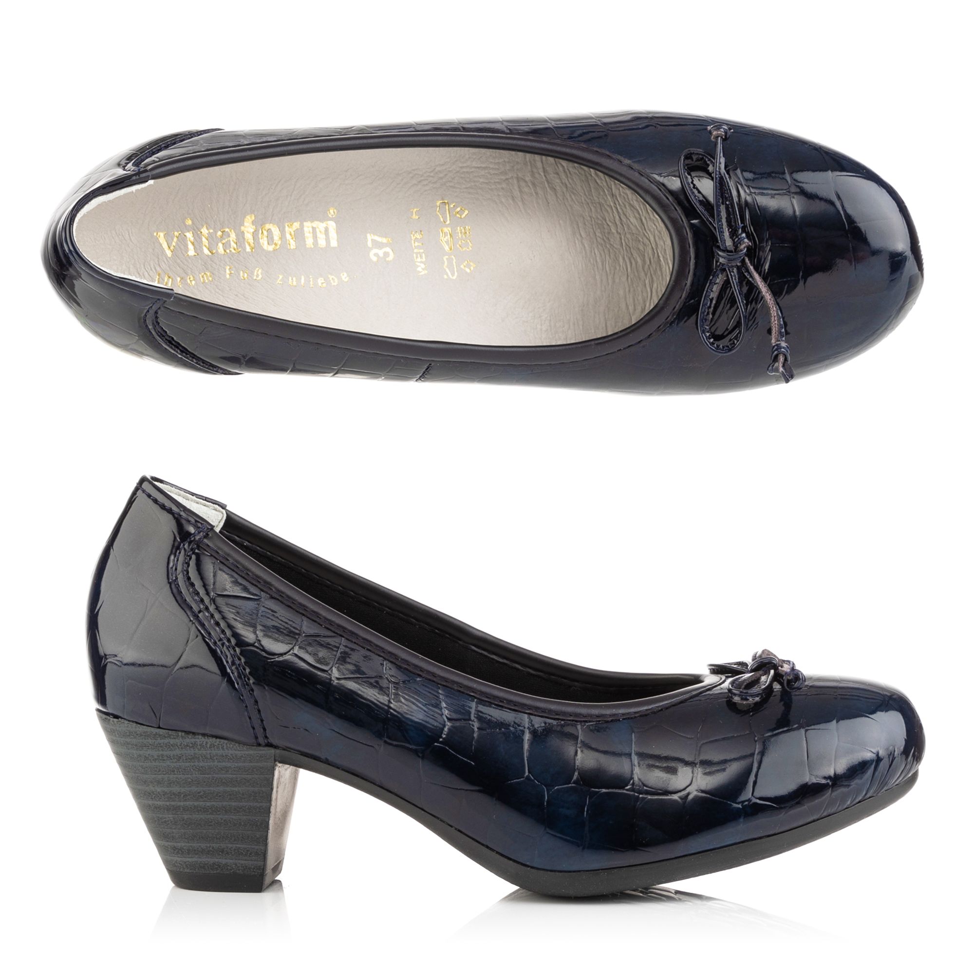 VITAFORM Pumps Kroko-Lackstretch Absatz ca. 4,5cm Sohle Lella