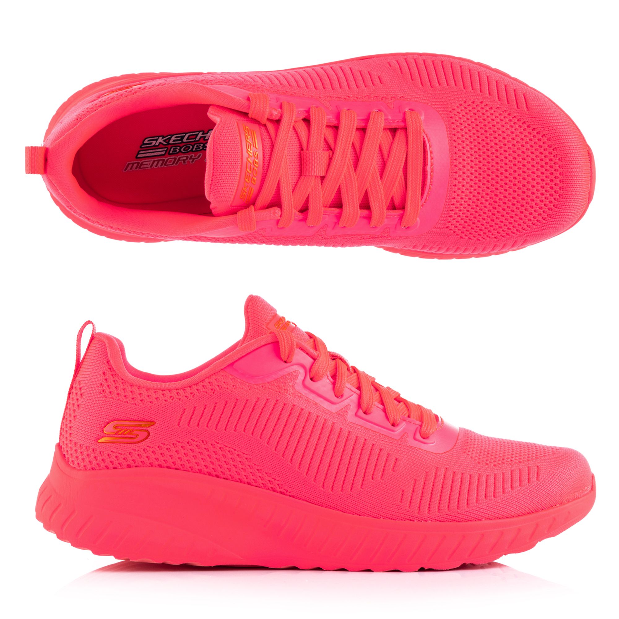 SKECHERS Damen-Sneaker Bobs Squad Chaos Strick/Mesh Memory Foam