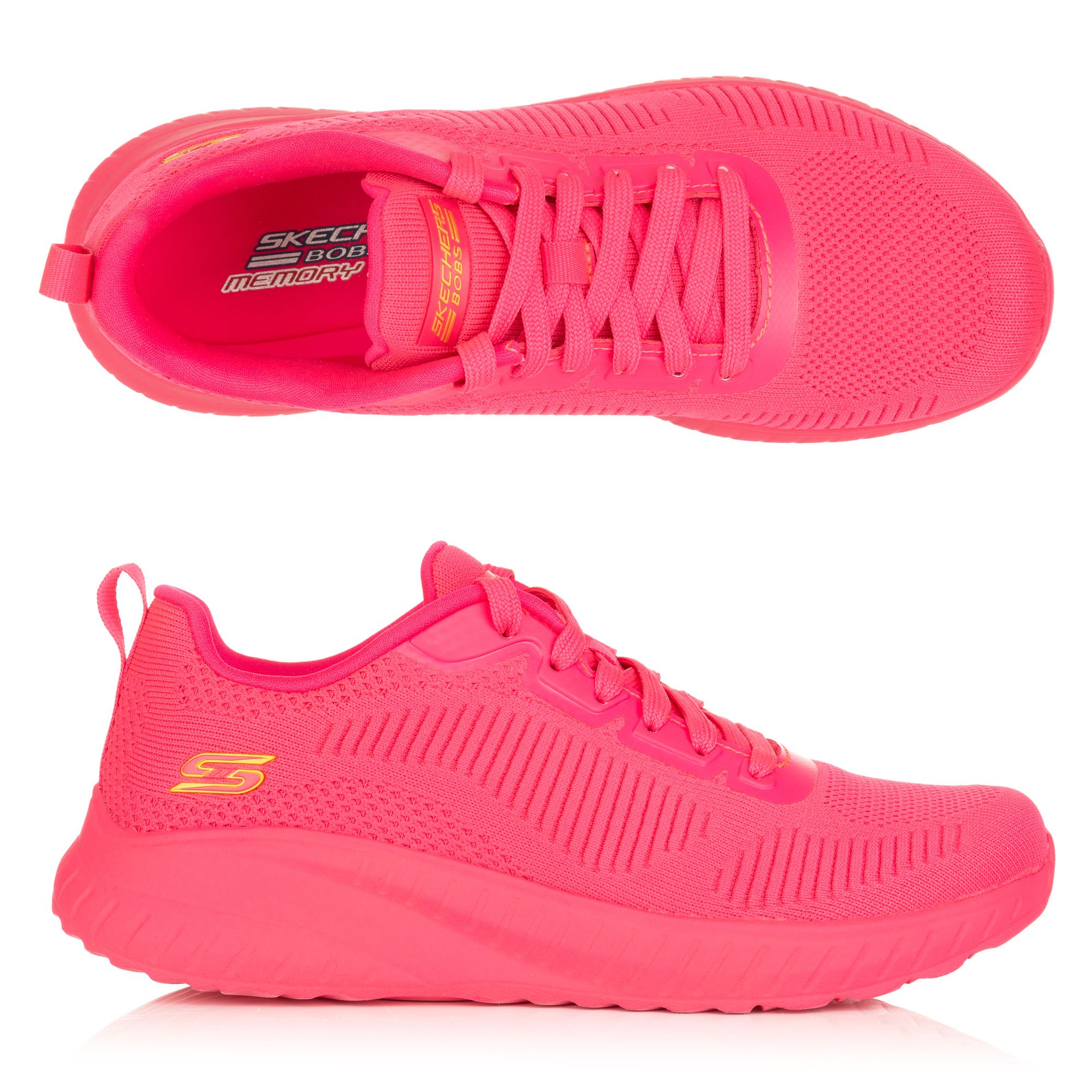 SKECHERS Damen-Sneaker Bobs Squad Chaos Strick/Mesh Memory Foam