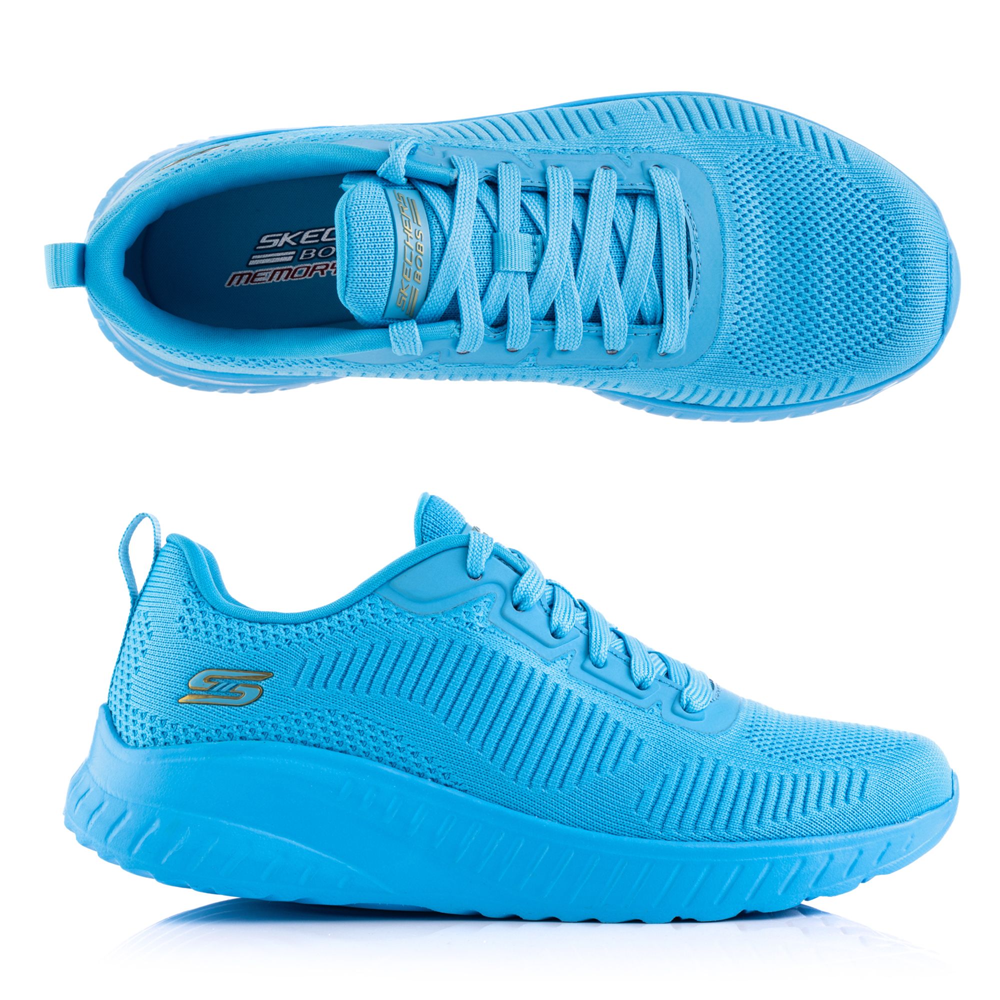 SKECHERS Damen-Sneaker Bobs Squad Chaos Strick/Mesh Memory Foam