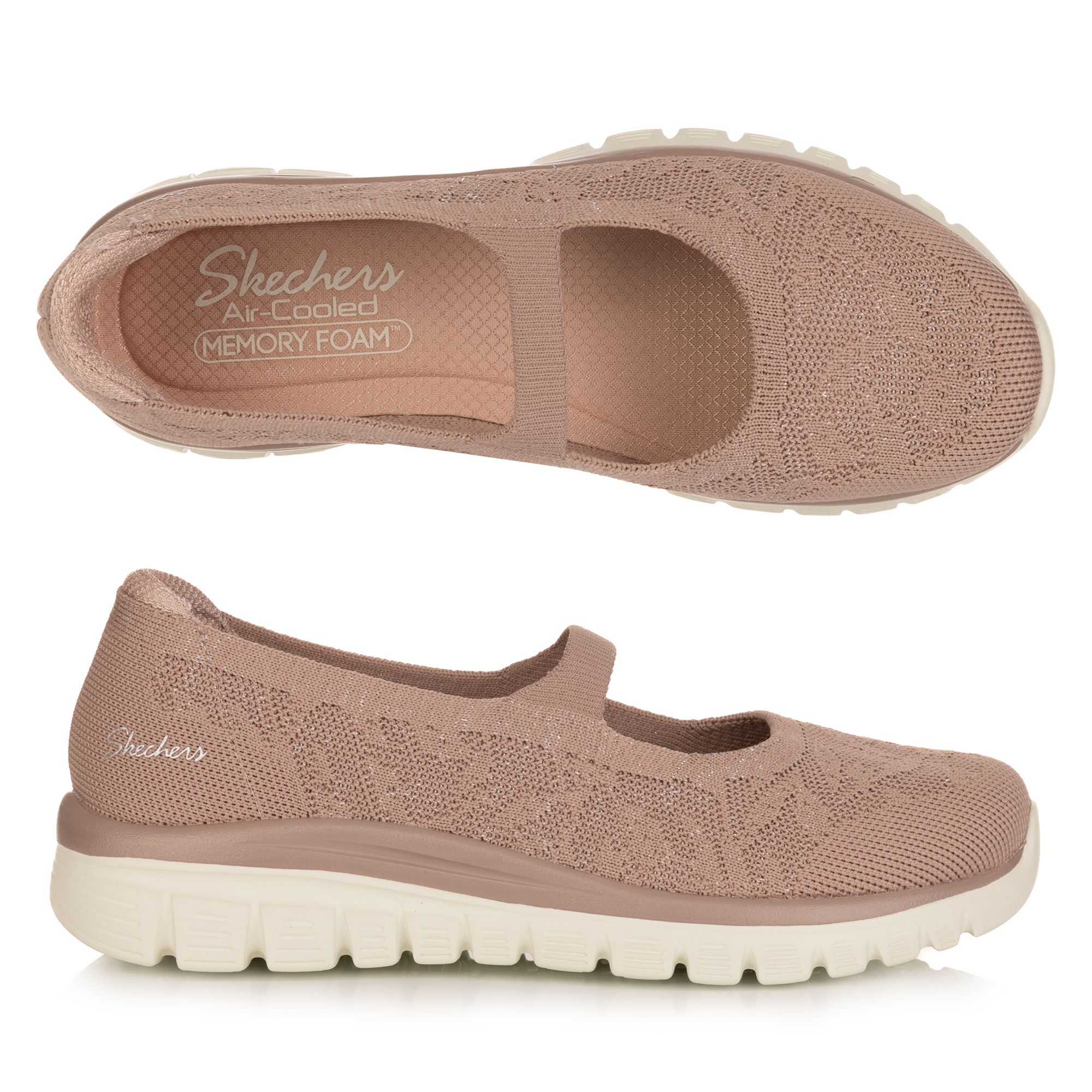 SKECHERS Damen-Ballerina Graceful Strick Memory Foam