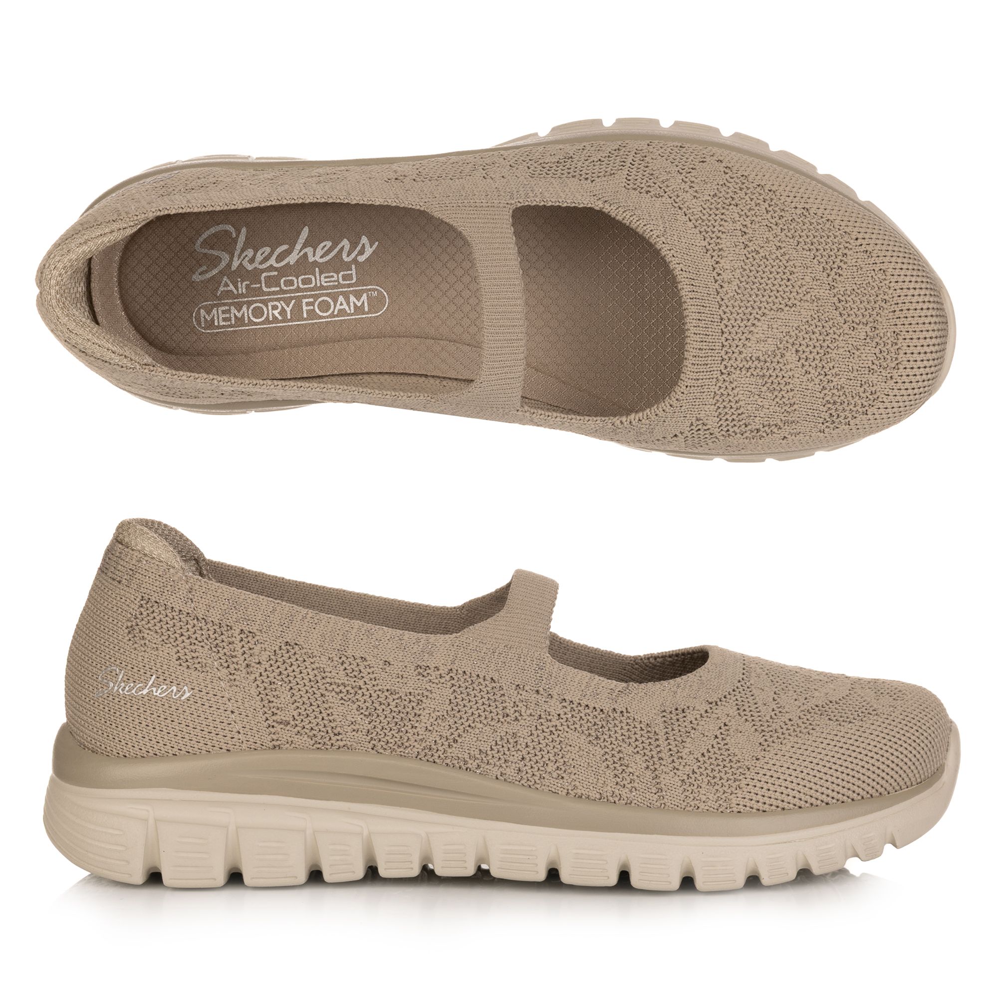 SKECHERS Damen-Ballerina Graceful Strick Memory Foam