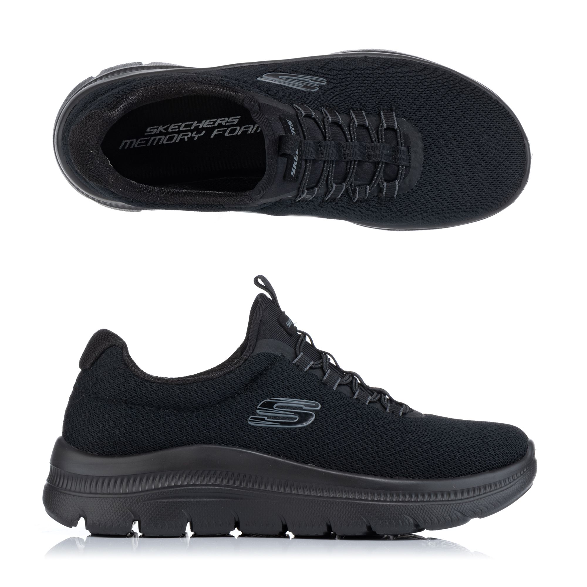 SKECHERS Damen-Slipper Summits Plus Mesh Bungee Schnürung