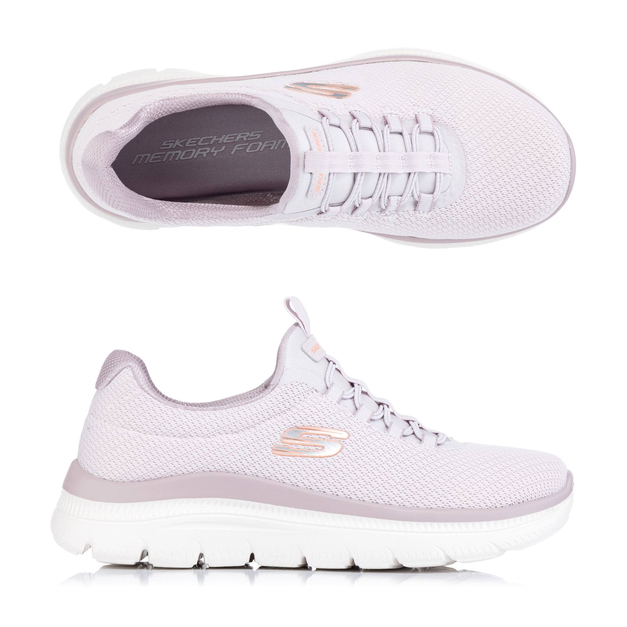 SKECHERS Damen-Slipper Summits Plus Mesh Bungee Schnürung