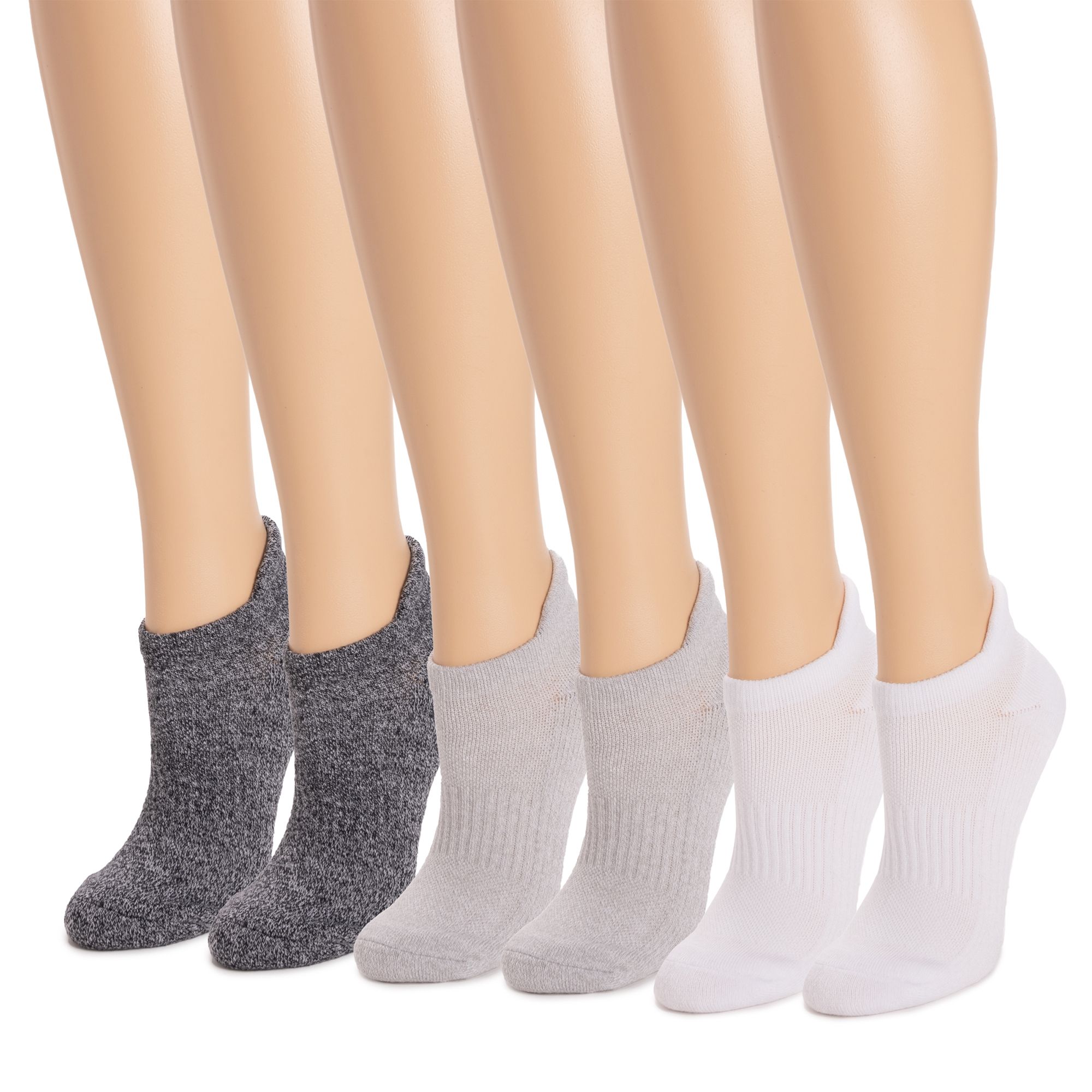 MUK LUKs Damen-Stütz-Socken Fersenpolster Einheitsgröße 6er Pack