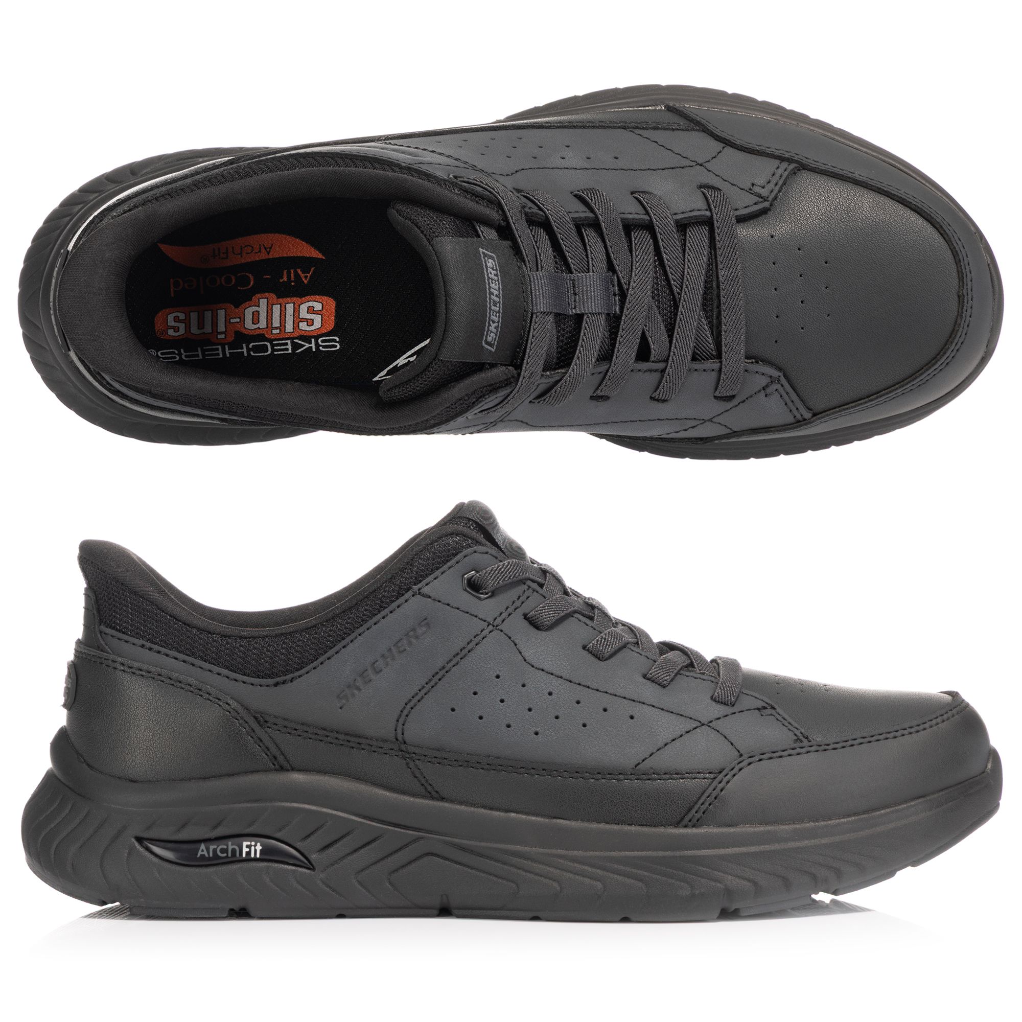 SKECHERS Herren-Slipper Arch Fit Crosser Bungeeschnürung Hands Free Slip-ins®