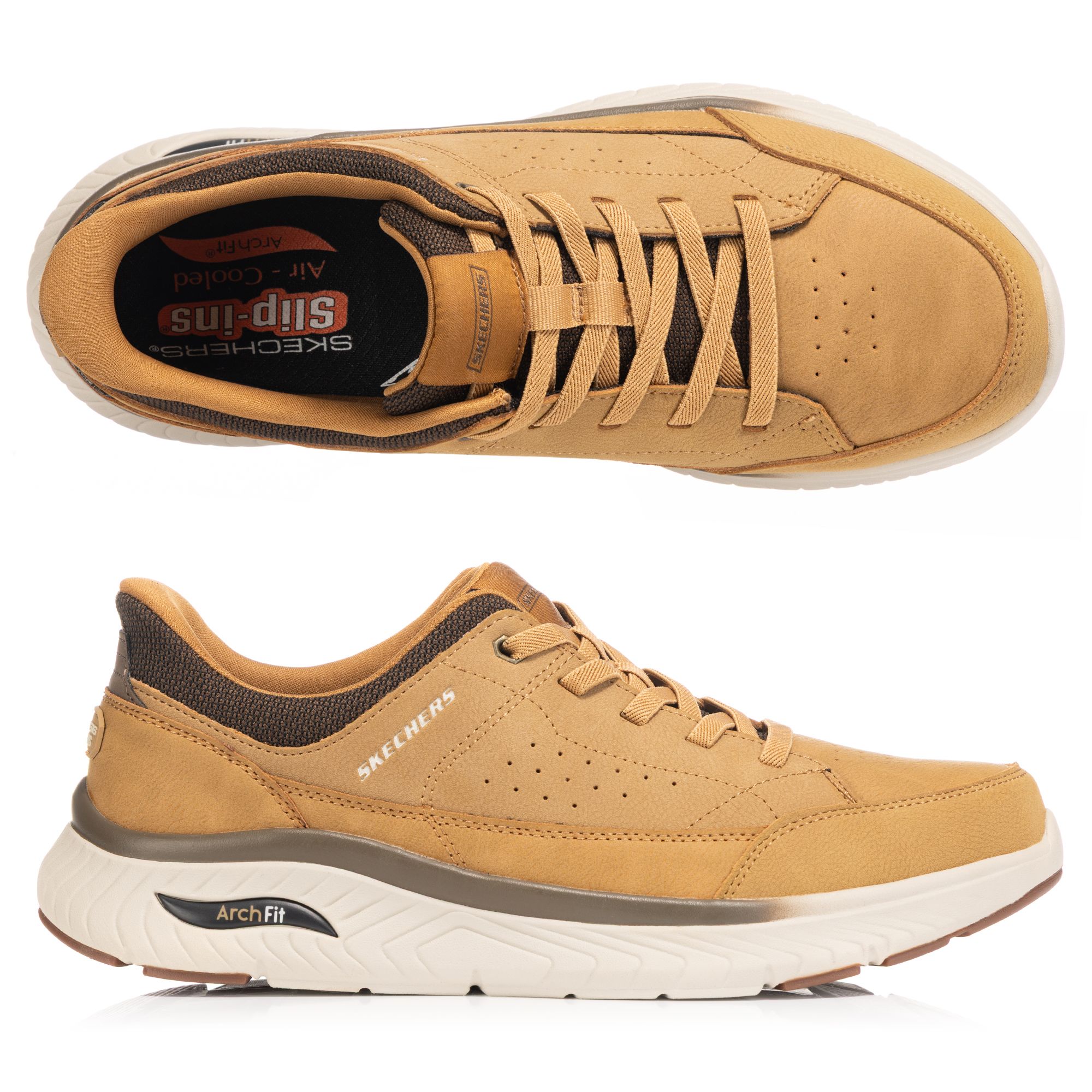 SKECHERS Herren-Slipper Arch Fit Crosser Bungeeschnürung Hands Free Slip-ins®