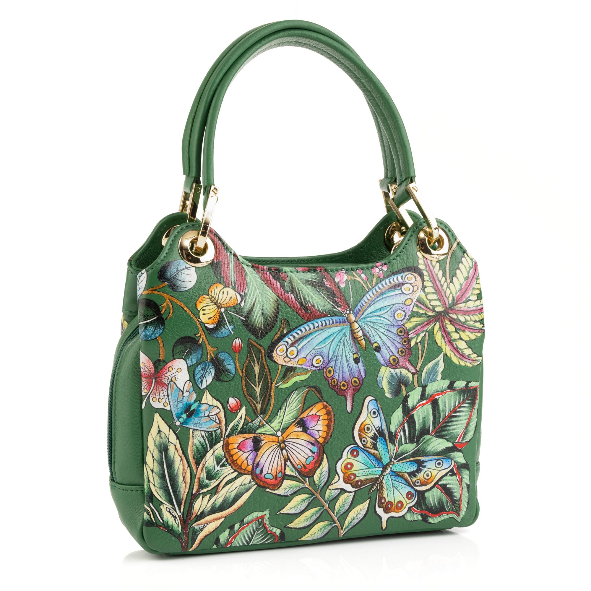 ANUSCHKA® Handtasche echt Leder div. Fächer handbemalt