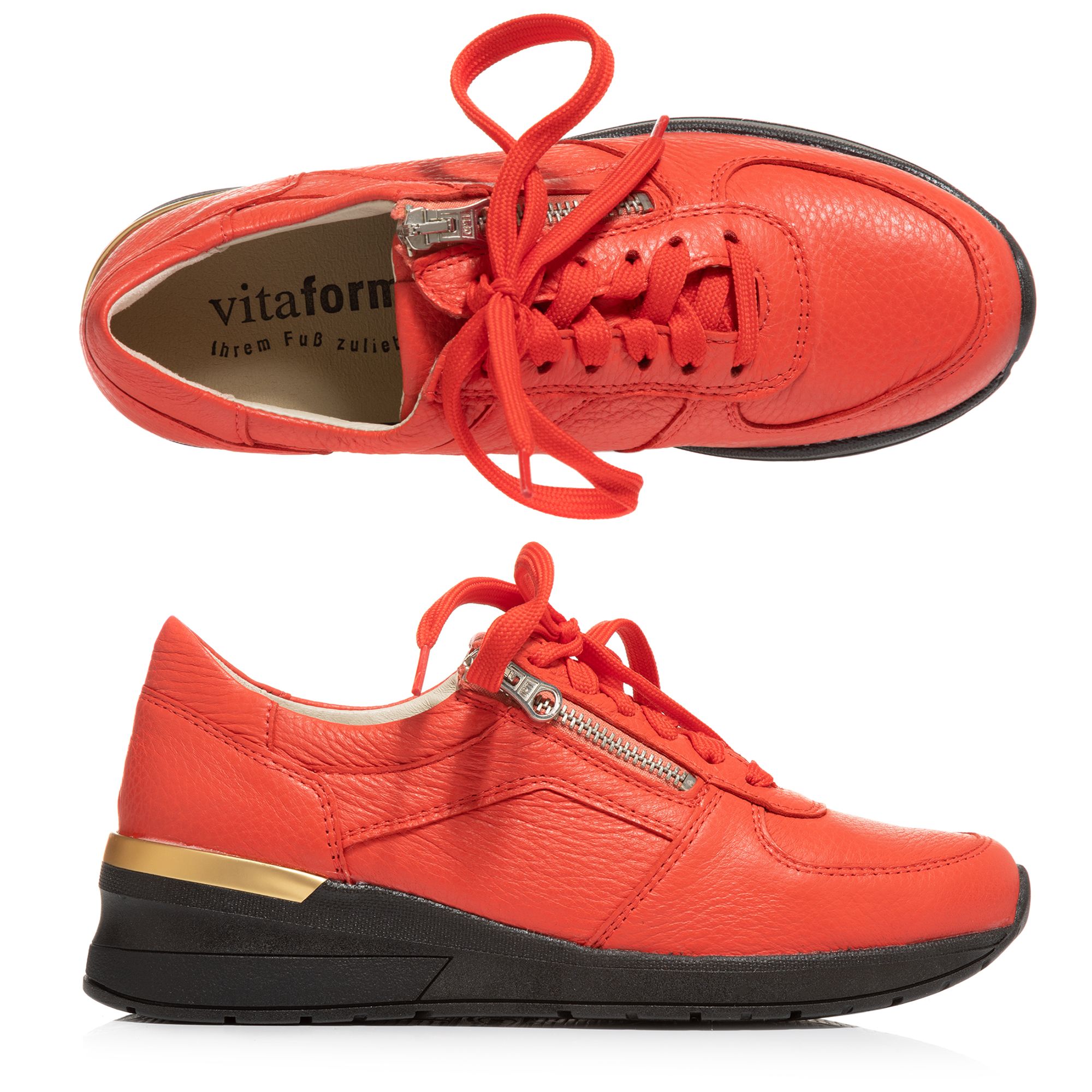 VITAFORM Damen-Sneaker Hirschleder Reißverschluss Sohle Nina