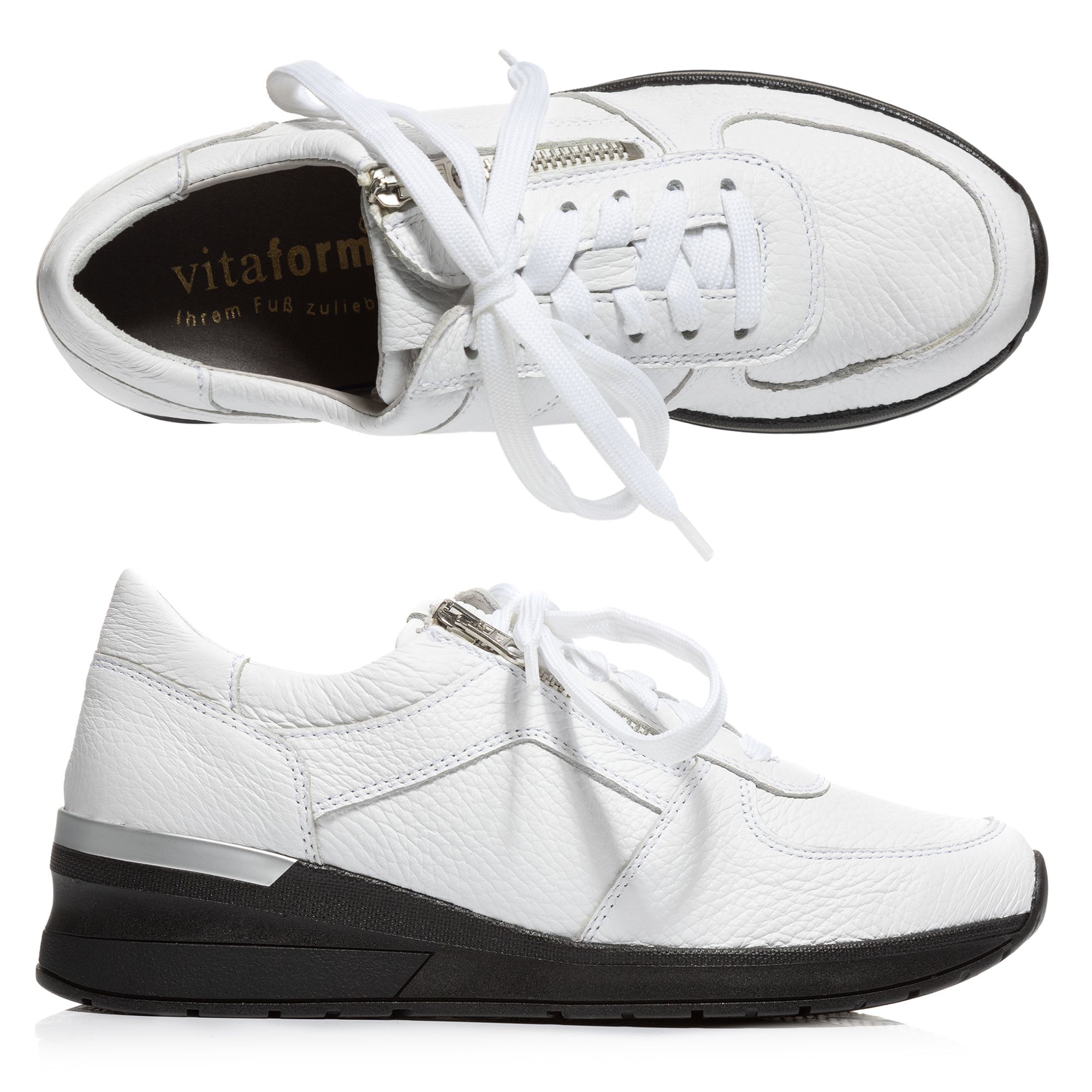 VITAFORM Damen-Sneaker Hirschleder Reißverschluss Sohle Nina