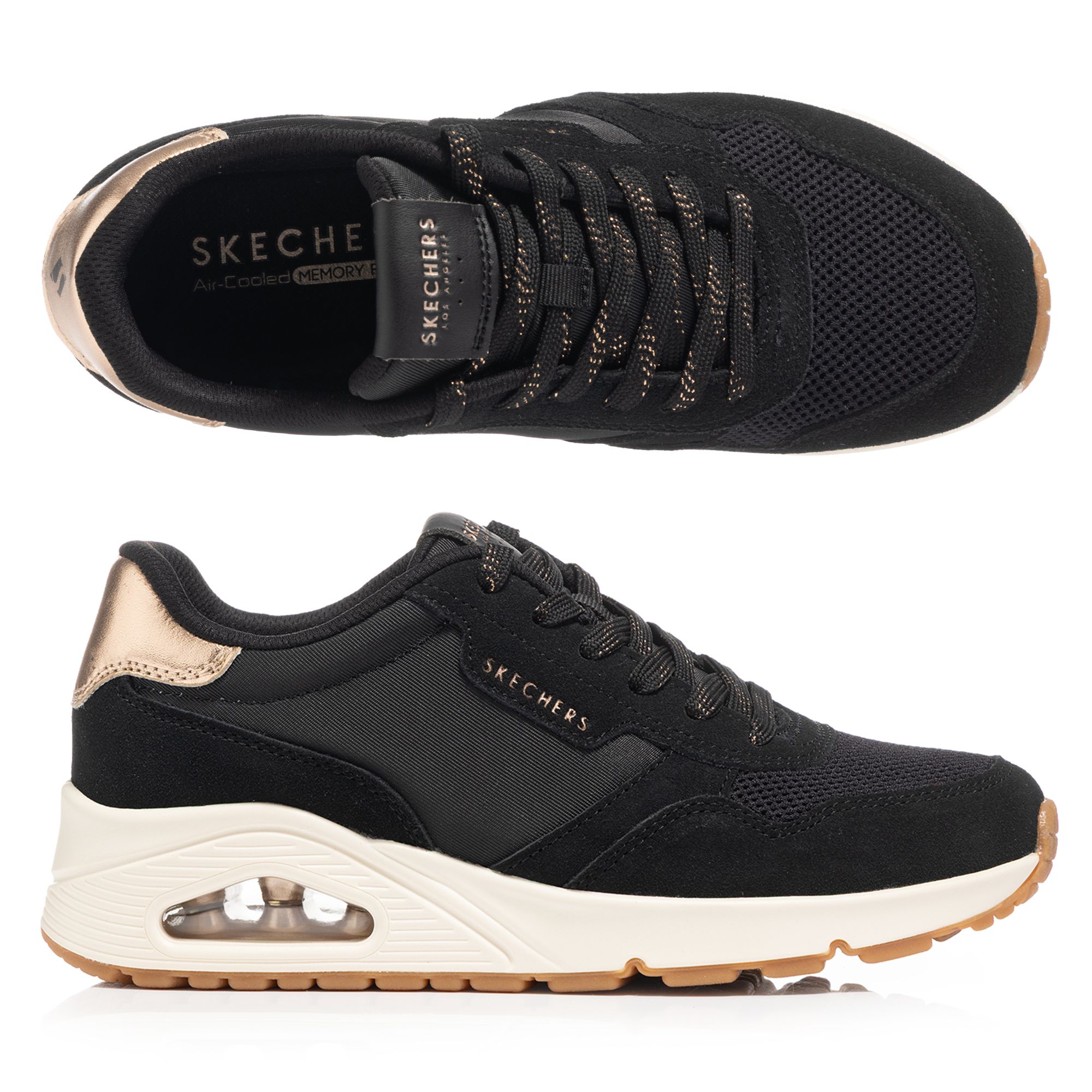 SKECHERS Damen-Sneaker Uno Vintage Air Materialmix Memory Foam