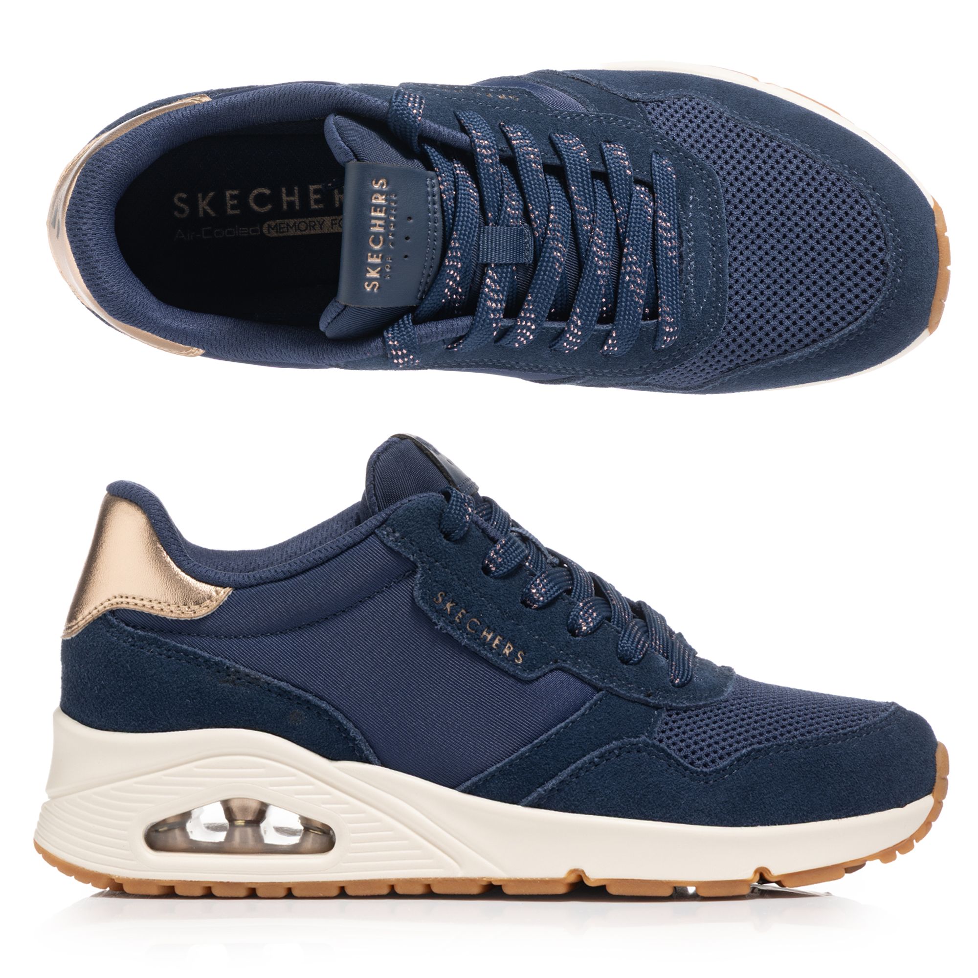 SKECHERS Damen-Sneaker Uno Vintage Air Materialmix Memory Foam