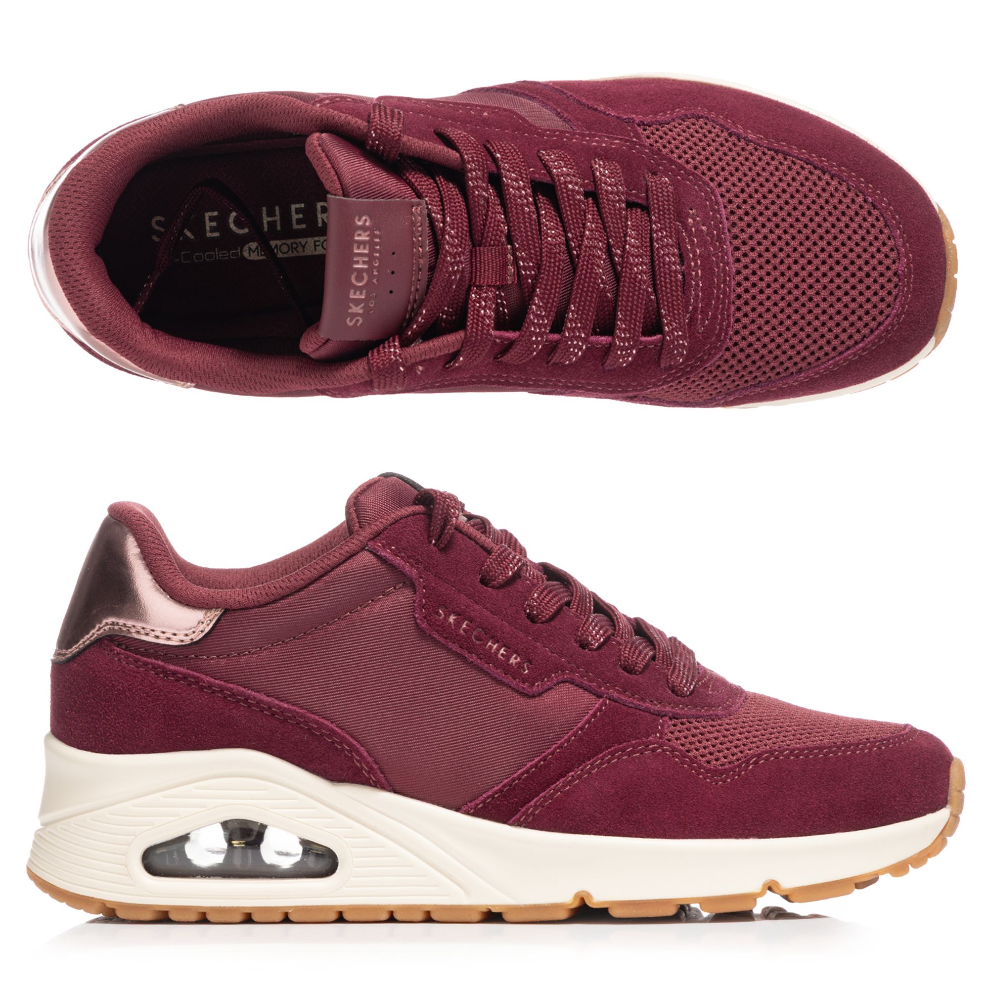 SKECHERS Damen-Sneaker Uno Vintage Air Materialmix Memory Foam