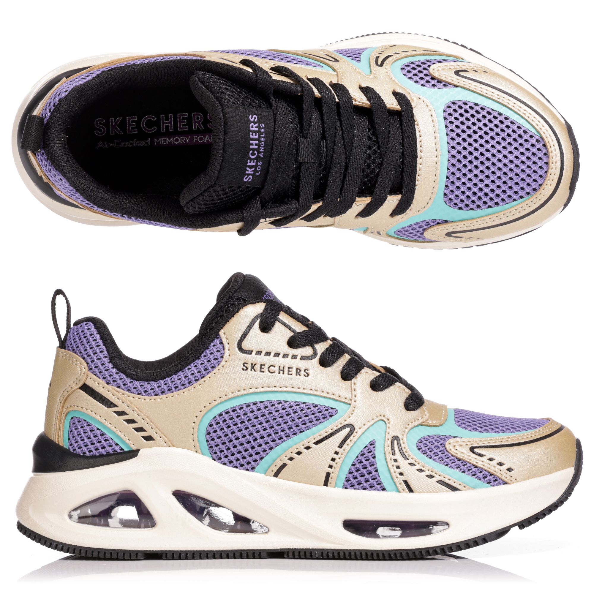 SKECHERS Damen-Sneaker Uno Ego Illustris Air Materialmix Memory Foam