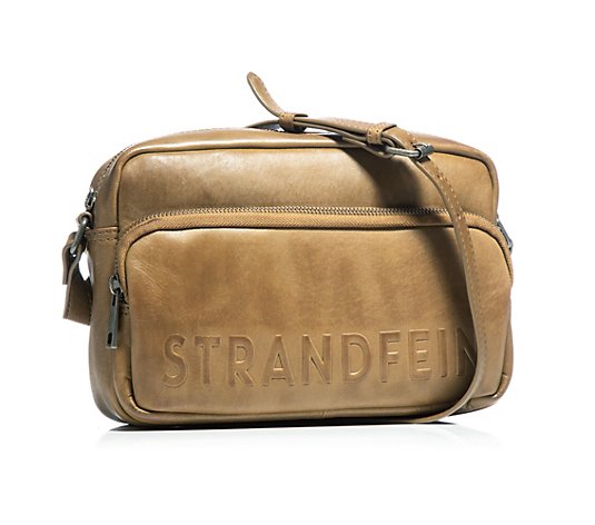 STRANDFEIN Crossbody-Tasche Echt Leder STRANDFEIN Logo Reißverschlussfach