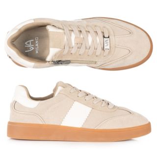 VIA MILANO Damen-Sneaker echt Leder Material-Mix Wechselfußbett