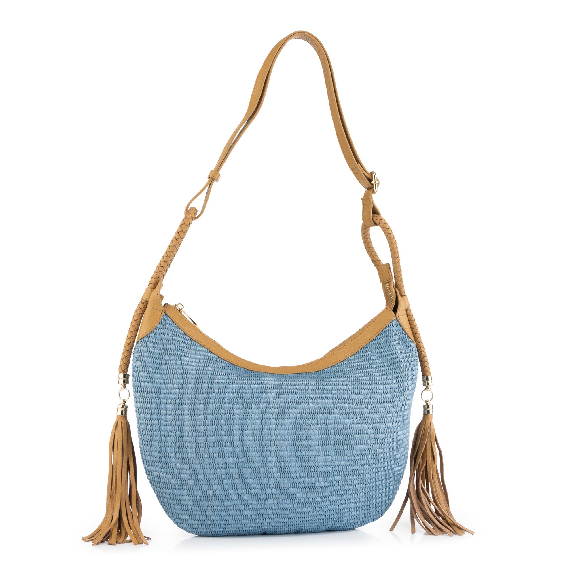 DAWID by Dawid Tomaszewski Schultertasche Material Mix Zierquasten