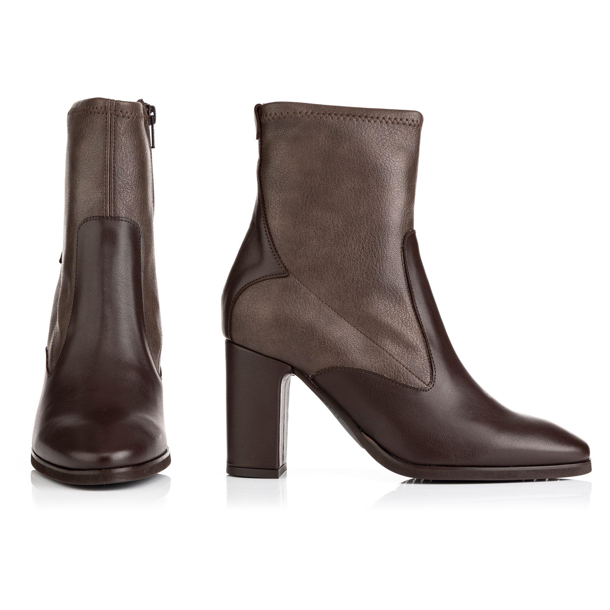 VIA MILANO Damen-Stiefelette echt Leder Absatz ca. 7cm