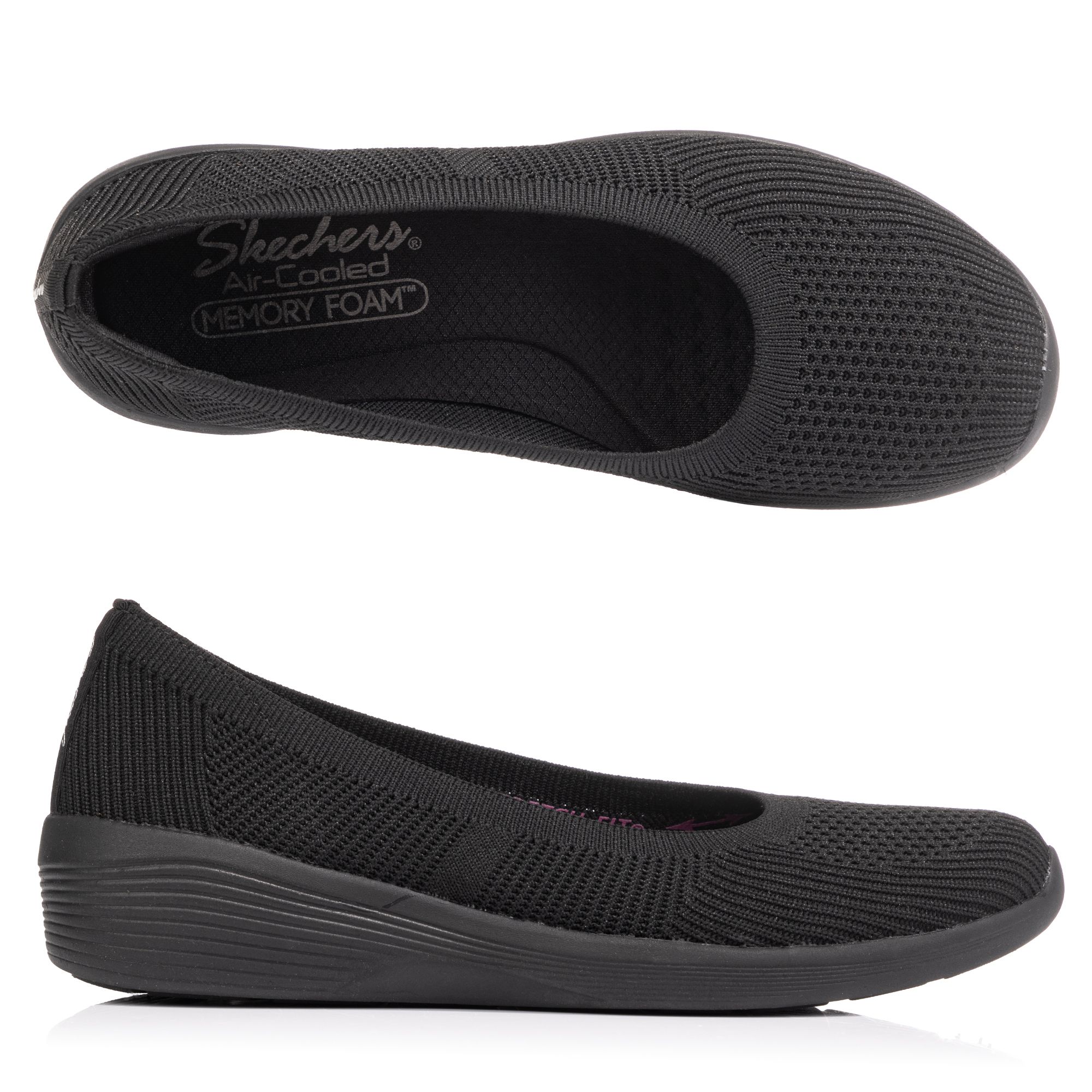 SKECHERS Damen-Ballerina Arya Fancy You Strick Memory Foam