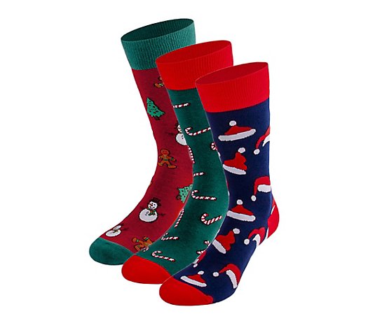 PATRON SOCKS® Herren-Socken 3er-Geschenkset Weihnachts-Motivmix recycelte Materialien