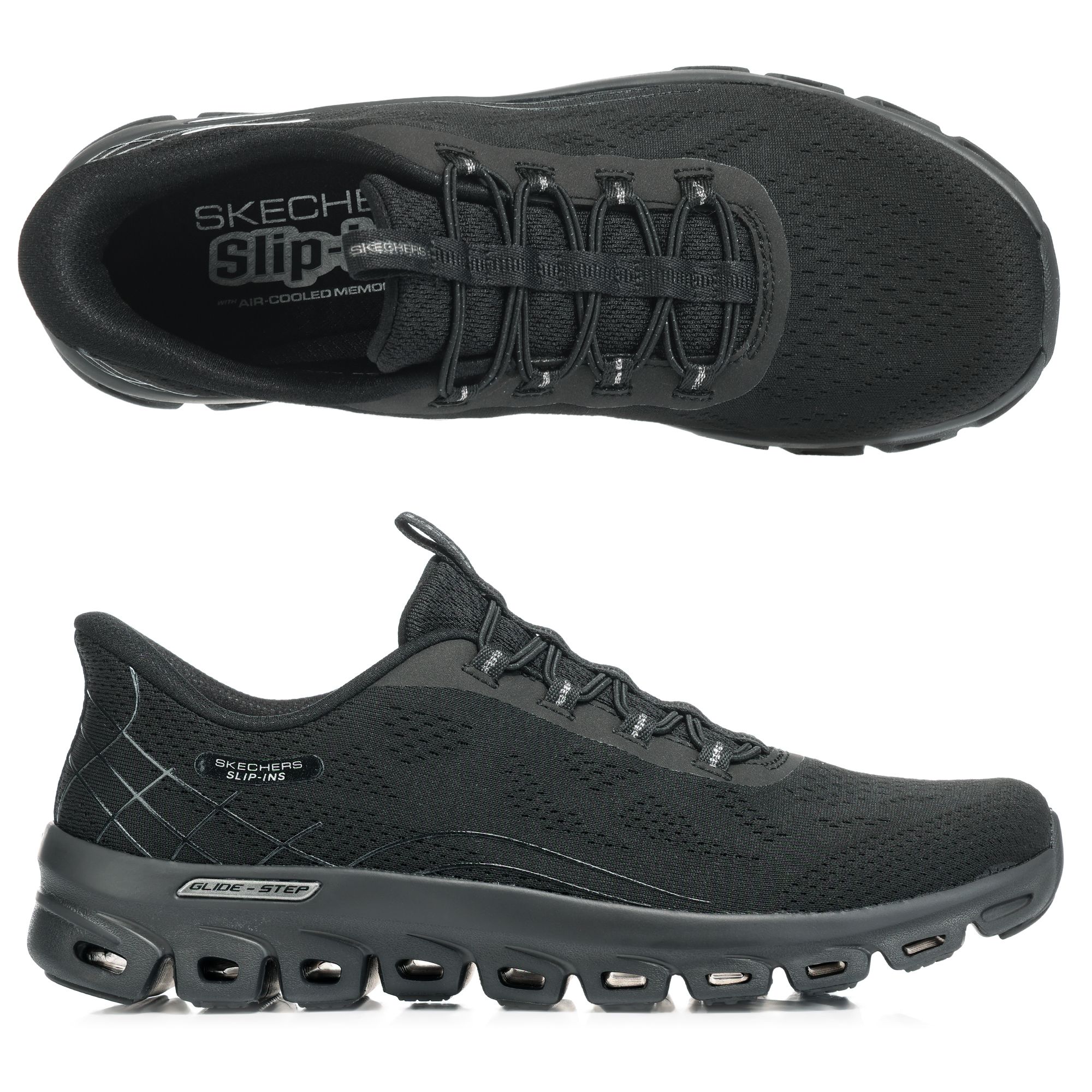  SKECHERS Damen-Slipper Glide Step Elevate Mesh Hands Free Slip-Ins®