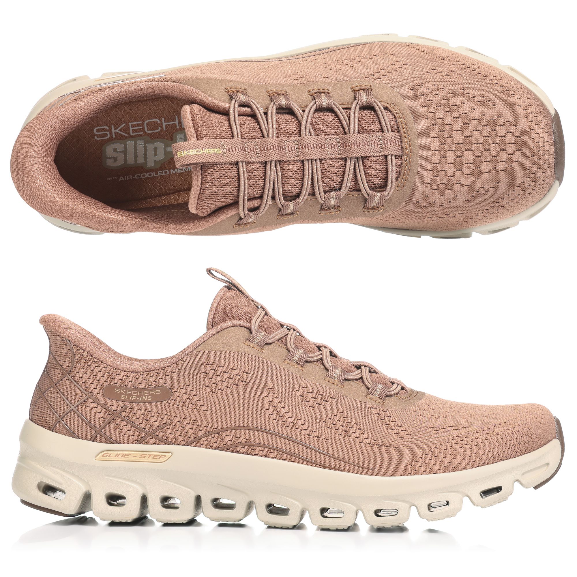 SKECHERS Damen-Slipper Glide Step Elevate Mesh Hands Free Slip-Ins®