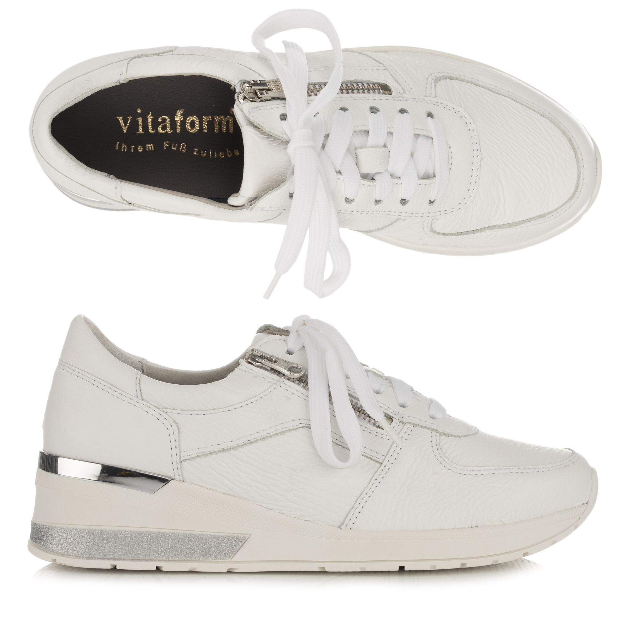 VITAFORM Damen-Sneaker Hirschleder Reißverschluss Sohle Nina