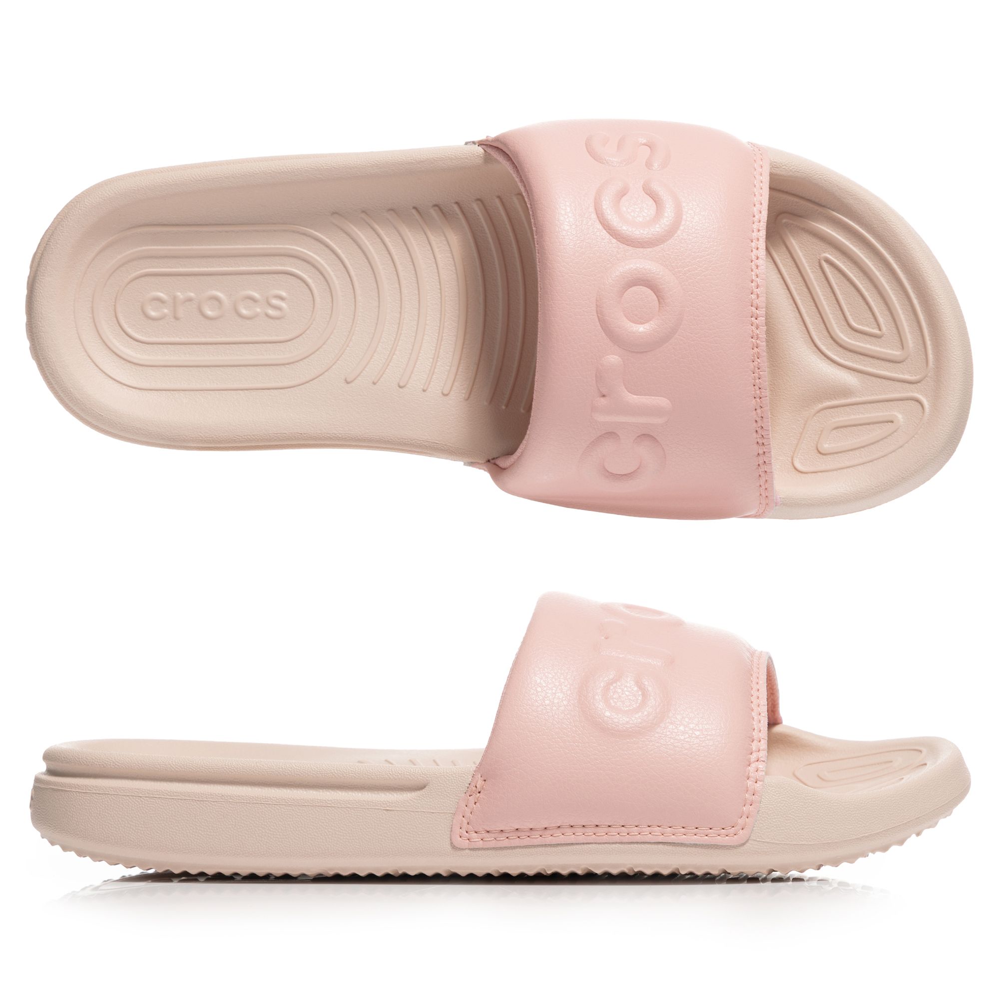 CROCS™ Damen-Pantolette Crocs All Day Slide geprägtes Logo Mellow™ Fußbett