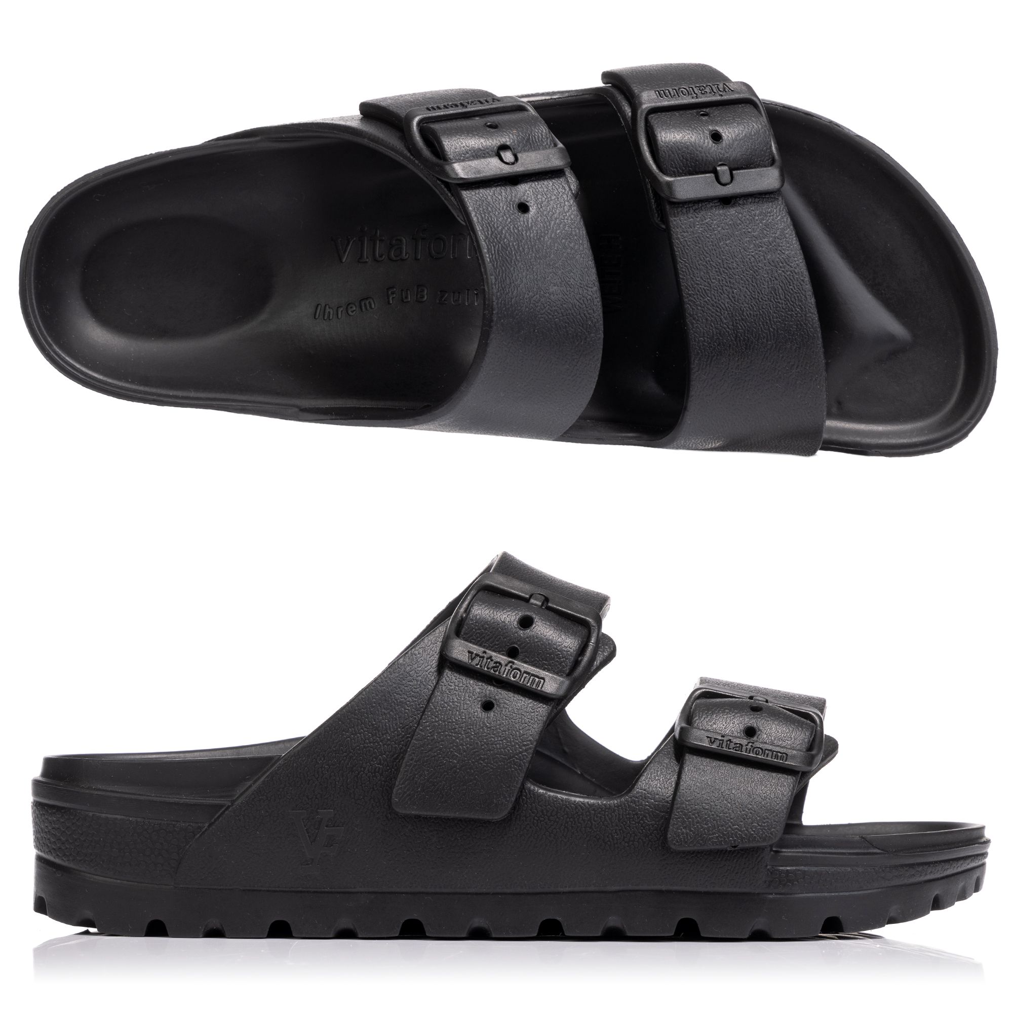 VITAFORM Damen- Pantolette EVA 2 Schnallen Tieffußbett