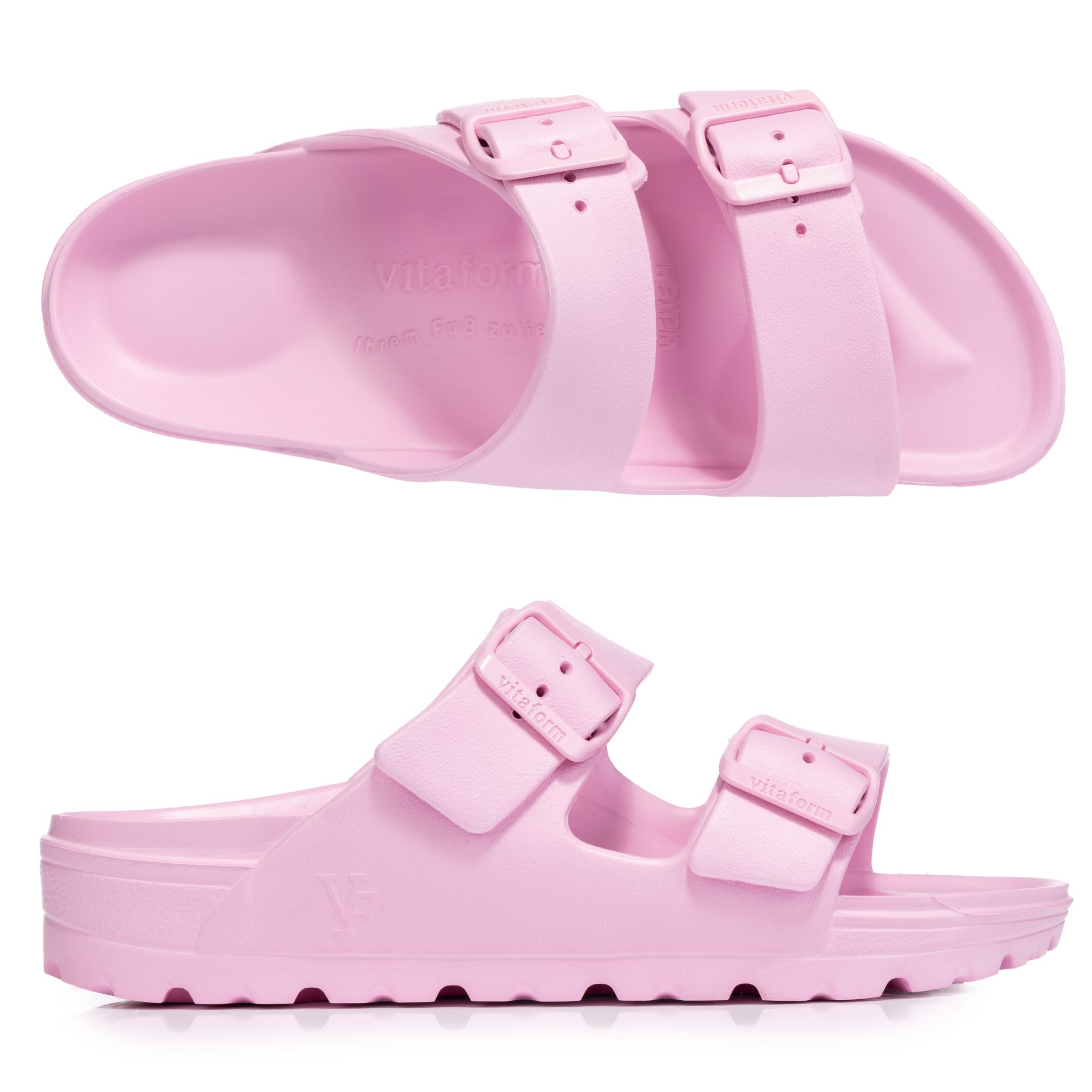 VITAFORM Damen- Pantolette EVA 2 Schnallen Tieffußbett