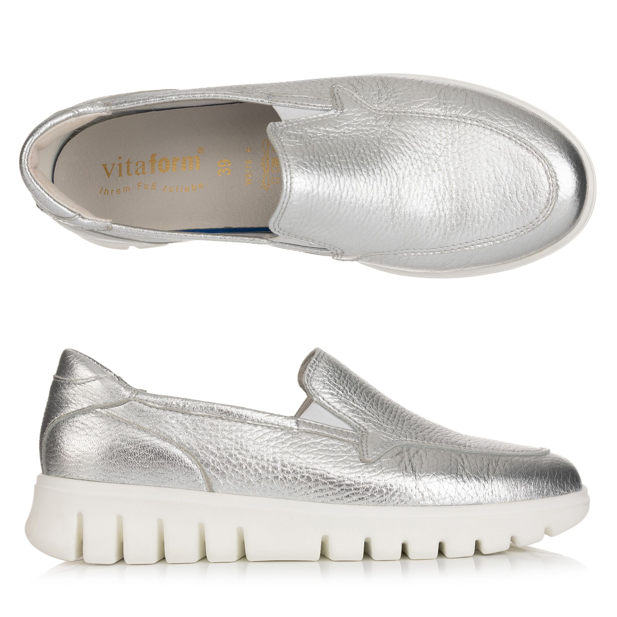 VITAFORM Damen-Slipper Hirschleder flexible Leichtsohle