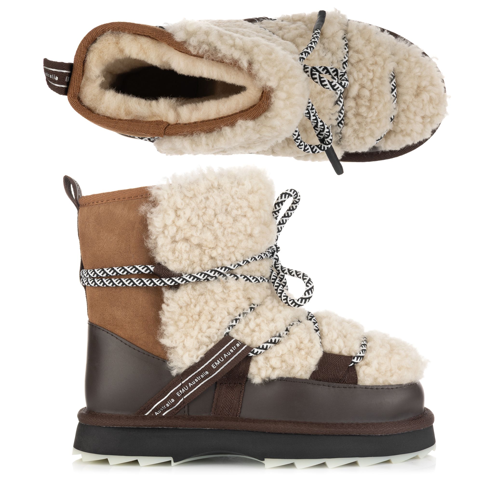 EMU Australia Damen-Stiefel Blurred Teddy Schafsfell gefüttert
