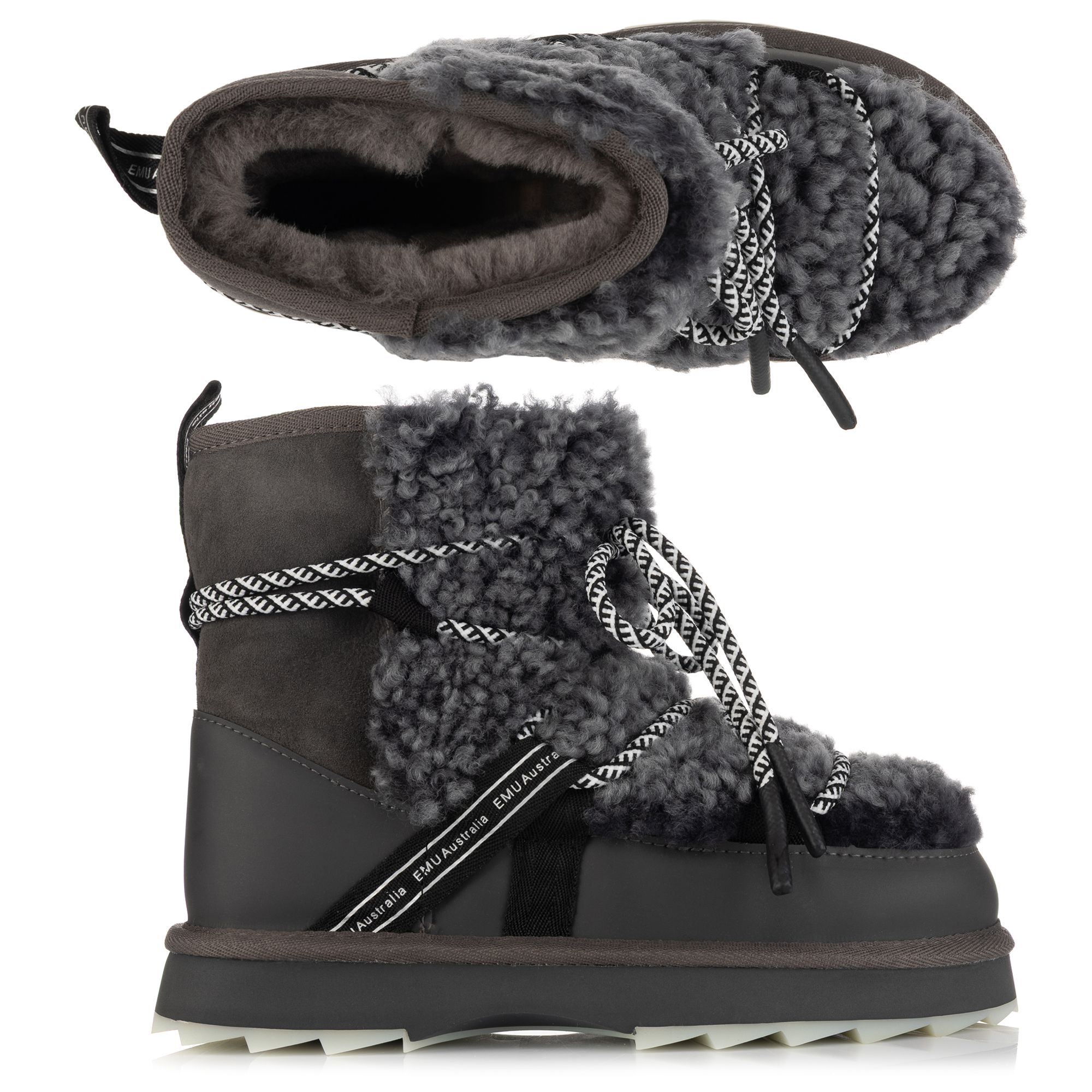 EMU Australia Damen-Stiefel Blurred Teddy Schafsfell gefüttert