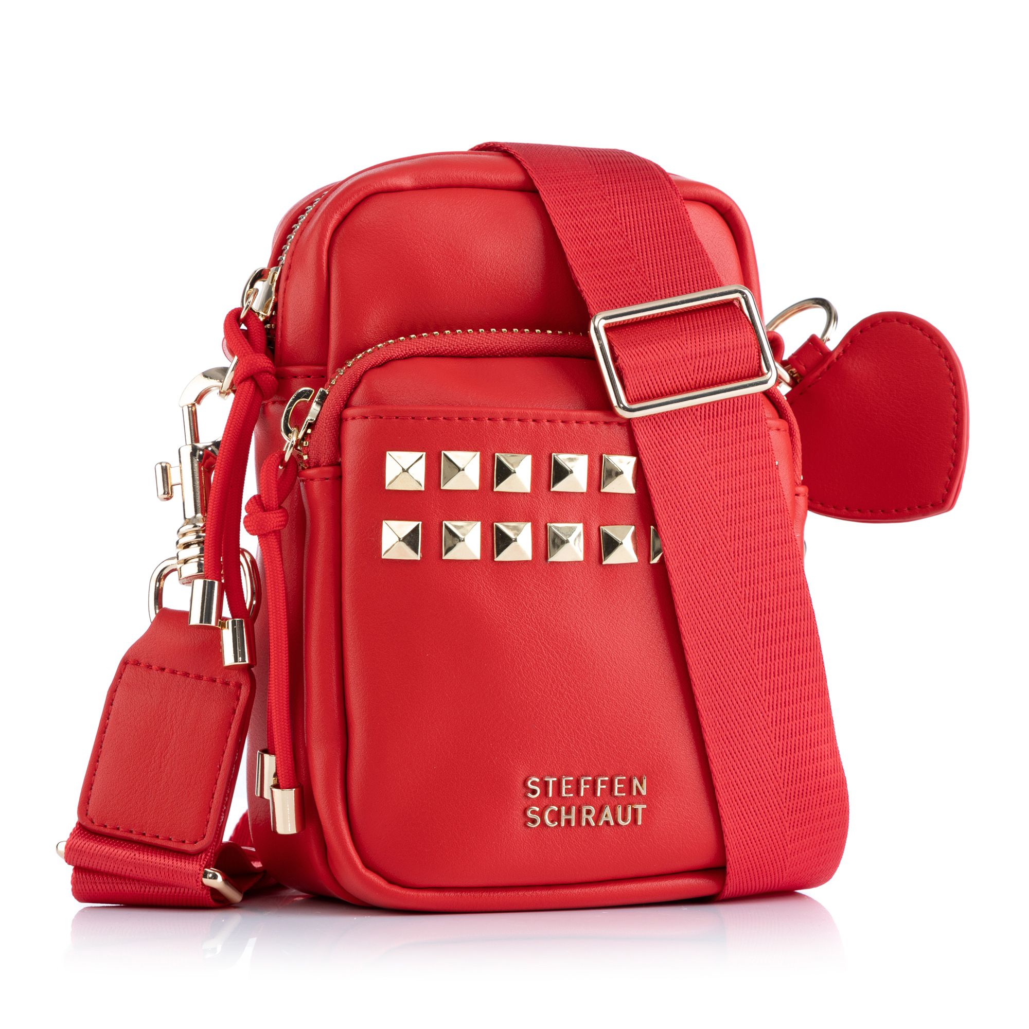 STEFFEN SCHRAUT Crossbody Tasche Nieten diverse Fächer verstellbarer Riemen