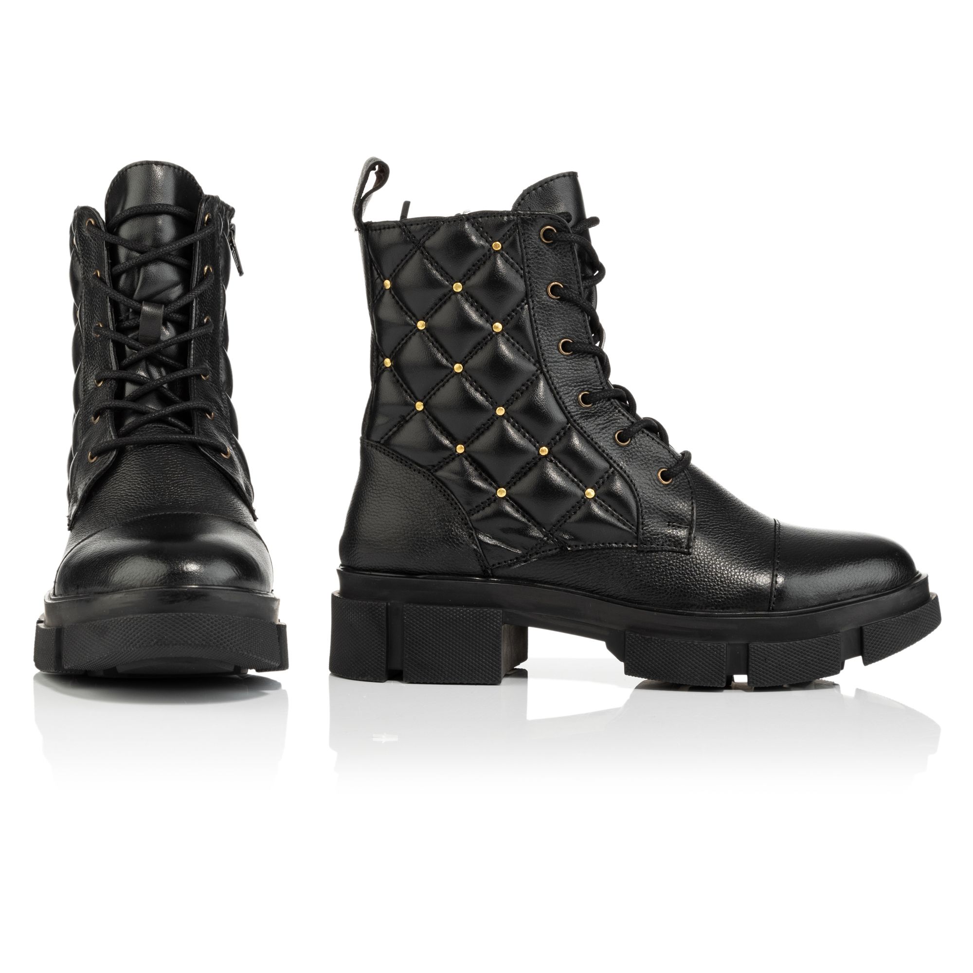 DAWID by Dawid Tomaszewski Damen-Stiefelette echt Leder Ziernieten