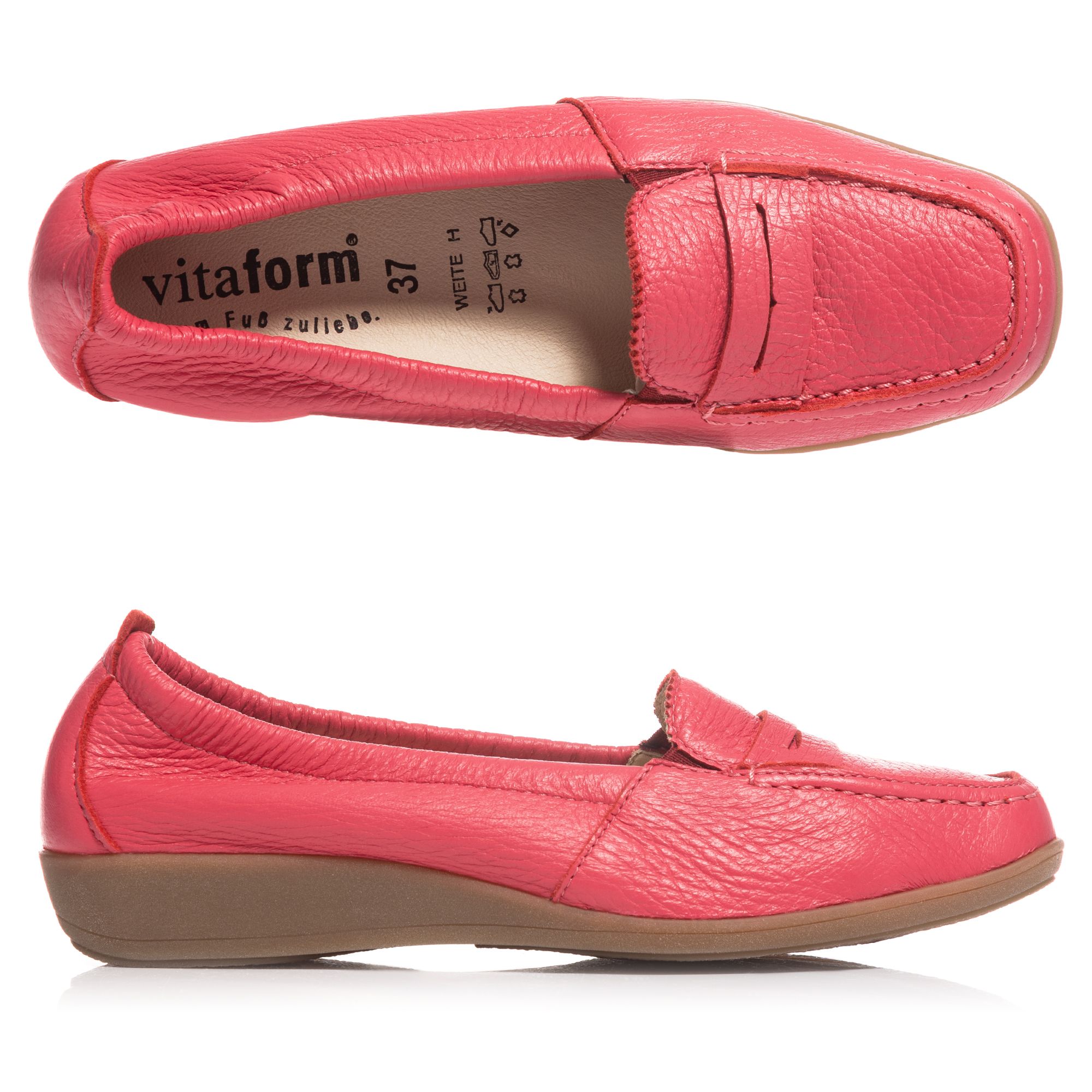 VITAFORM Damen-Mokassin Hirschleder Shock-Absorber Sohle Hilka