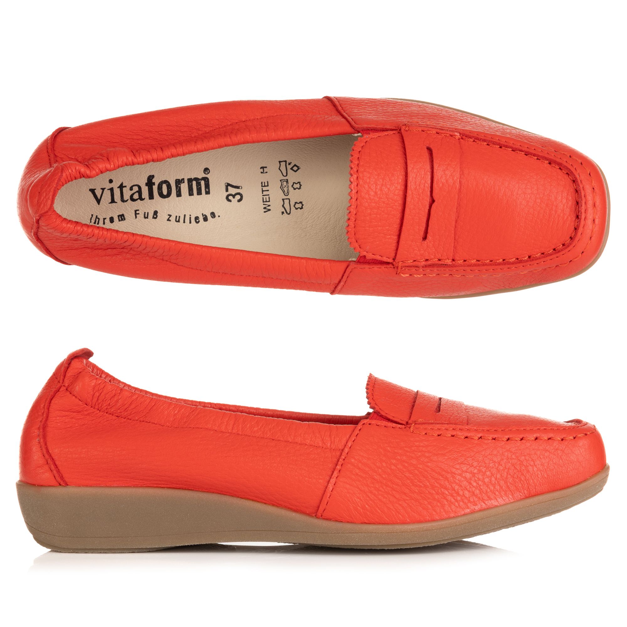 VITAFORM Damen-Mokassin Hirschleder Shock-Absorber Sohle Hilka