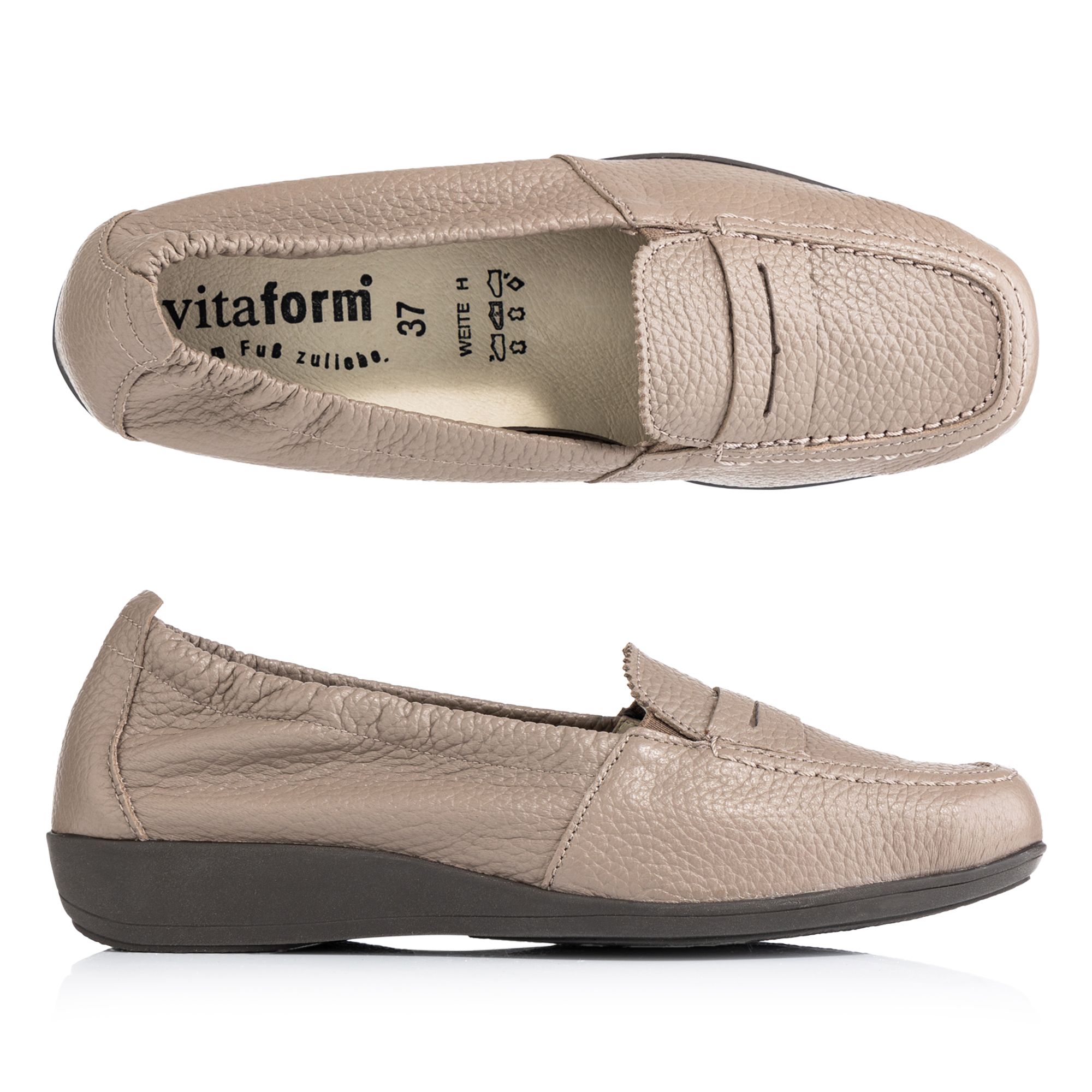 VITAFORM Damen-Mokassin Hirschleder Shock-Absorber Sohle Hilka