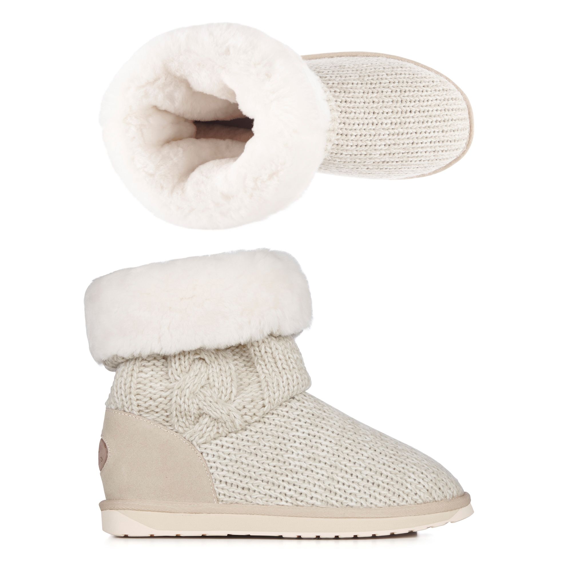 EMU Australia Damen Stiefel Bartel Außen gestrickt innen Schafsfell