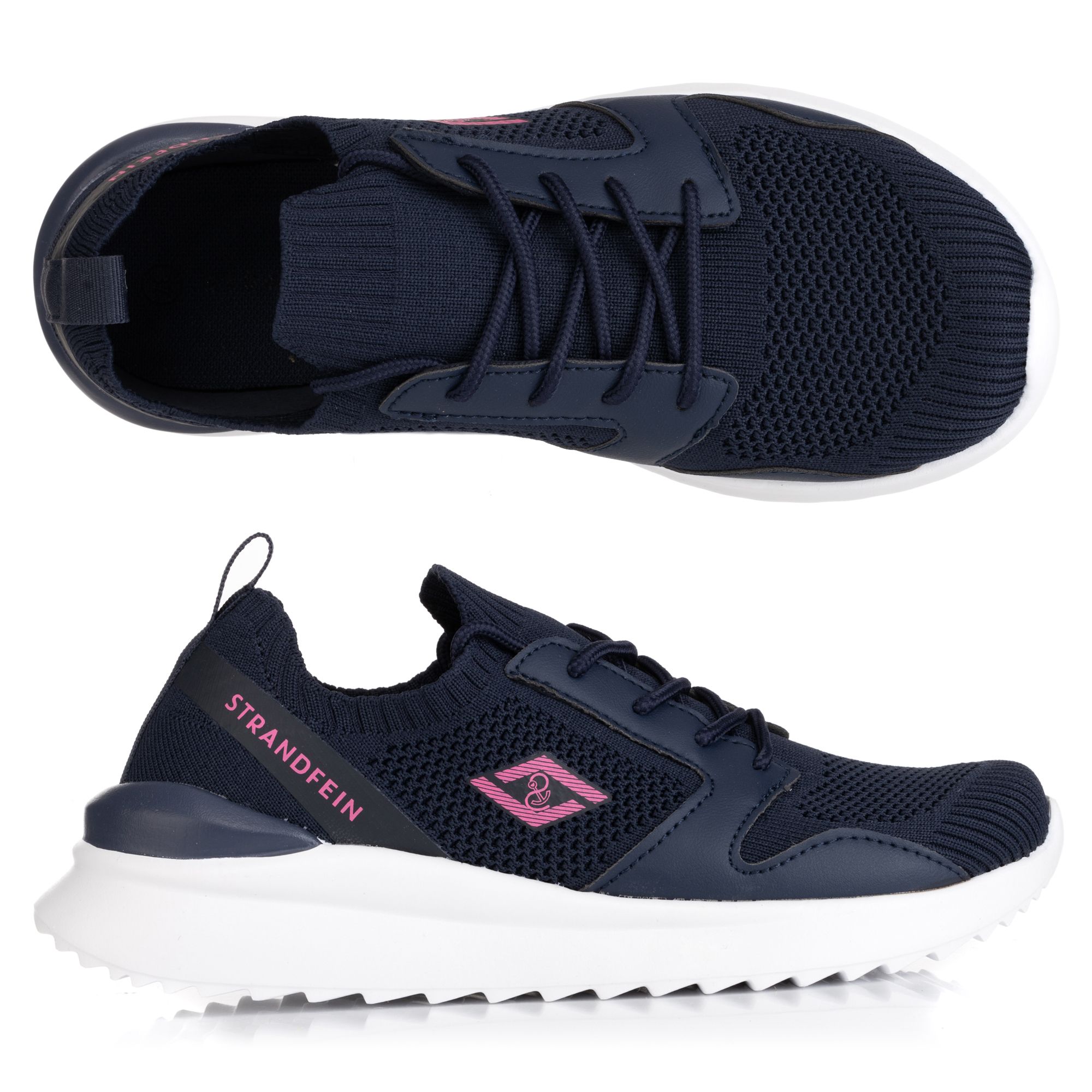 STRANDFEIN Damen-Sneaker Materialmix Schnürung Logo-Detail