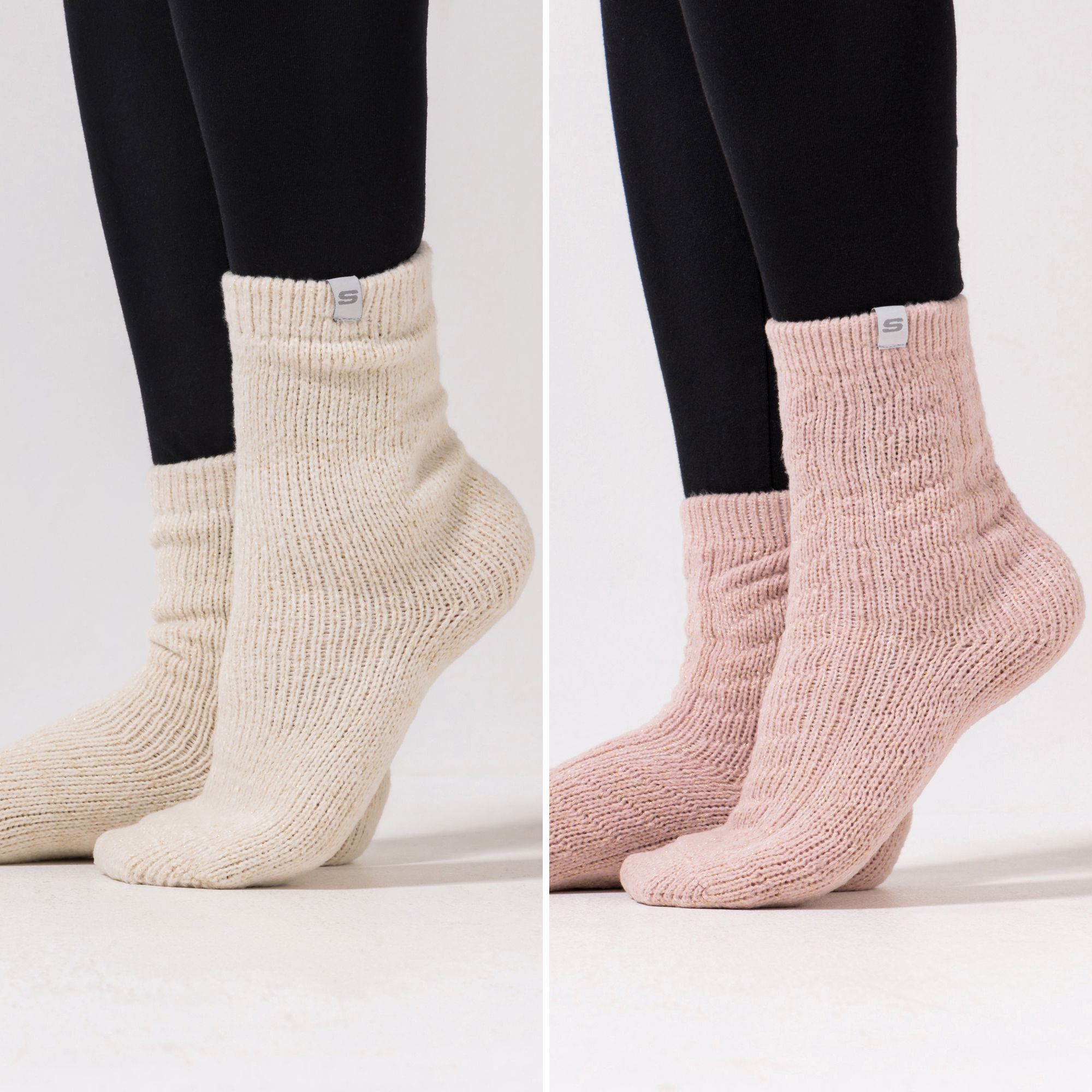 SKECHERS Damen-Strümpfe warm & gemütlich 2er Pack