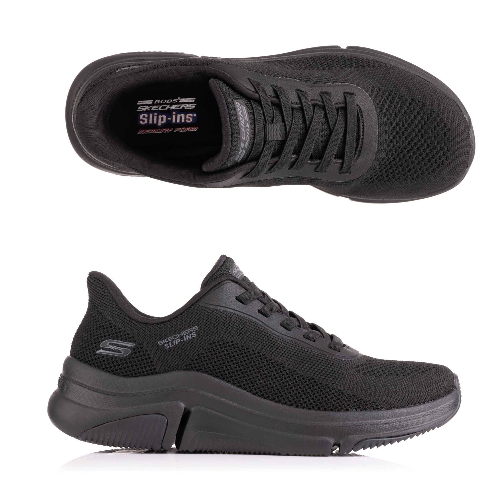 SKECHERS Damen-Slipper Bobs Sparrow Flex 2.0 Strick Memory Foam