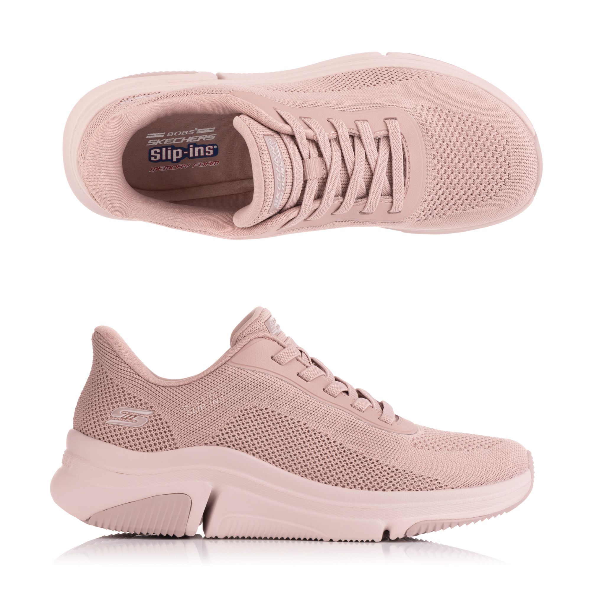 SKECHERS Damen-Slipper Bobs Sparrow Flex 2.0 Strick Memory Foam