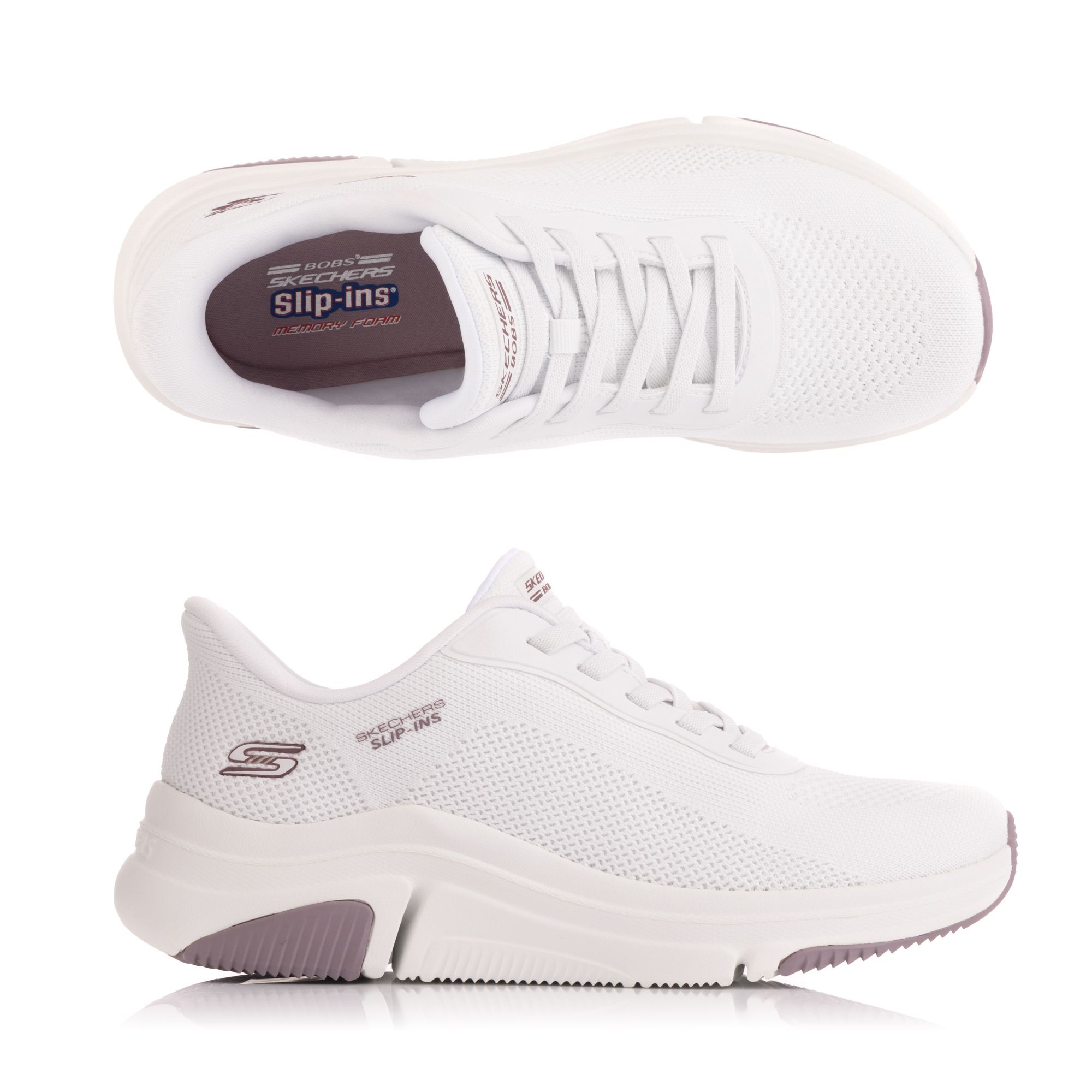 SKECHERS Damen-Slipper Bobs Sparrow Flex 2.0 Strick Memory Foam