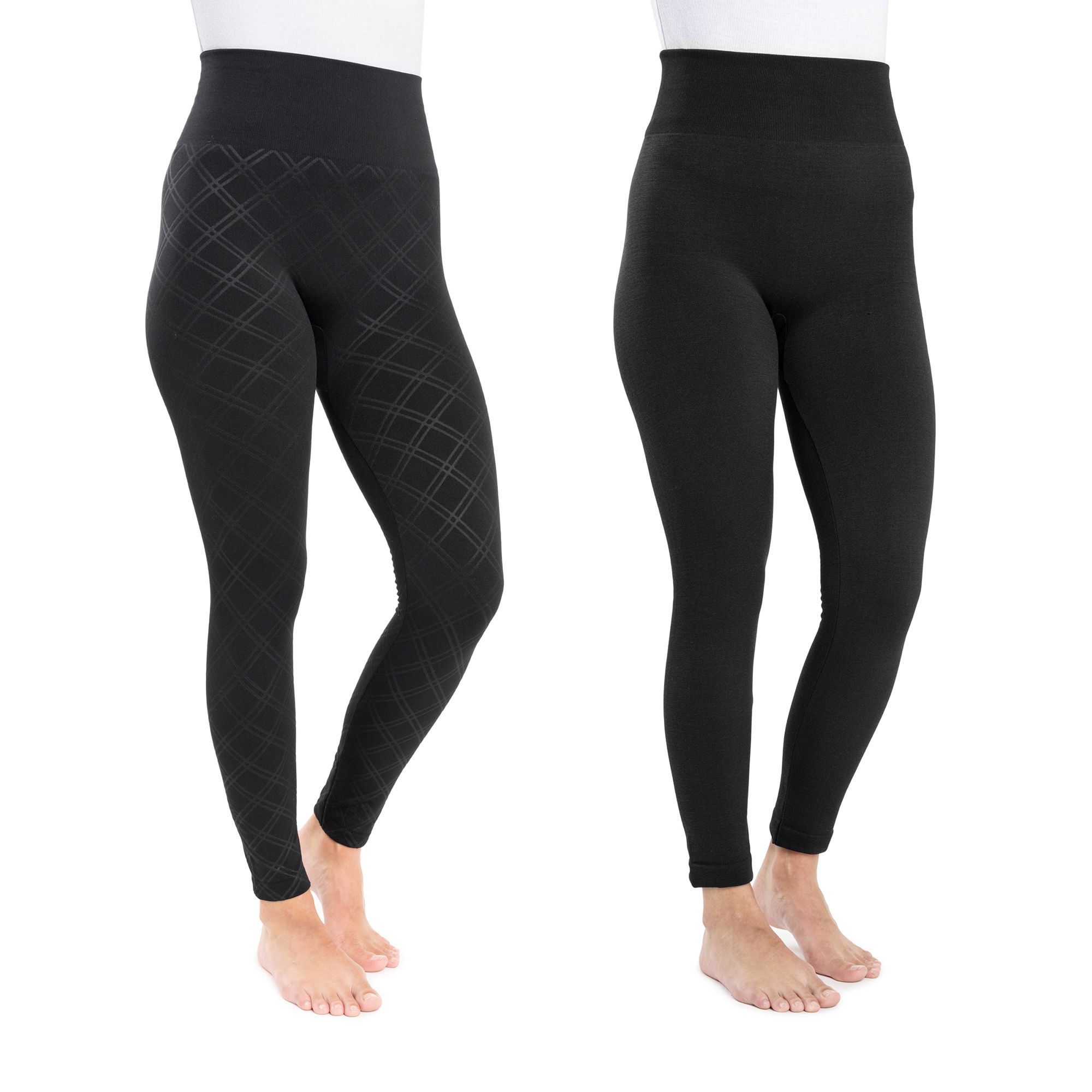 MUK LUKs Strumpfleggings Fleece-gefüttert uni/gemustert 2er Pack