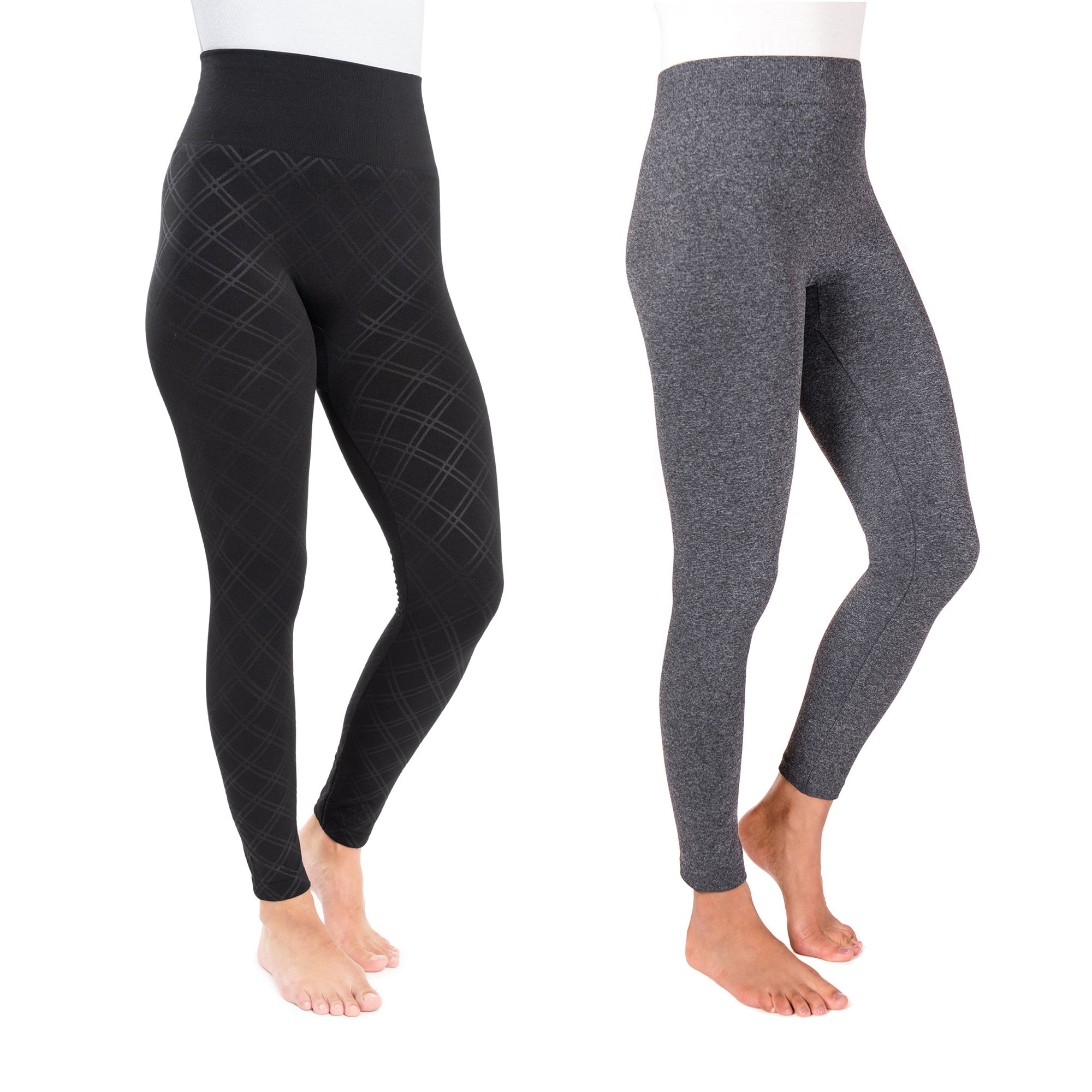 MUK LUKs Strumpfleggings Fleece-gefüttert uni/gemustert 2er Pack